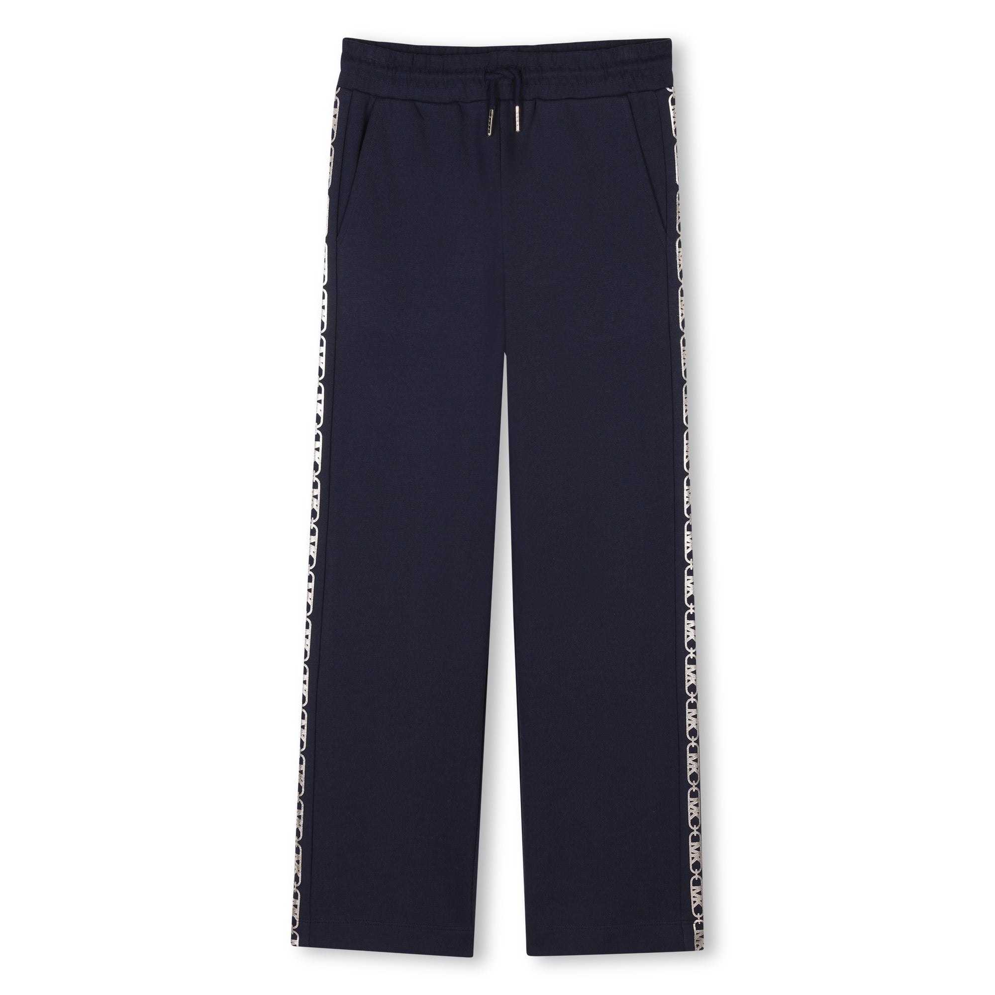 French Terry Trousers with Metallic "MK Empire" Details Michael Kors