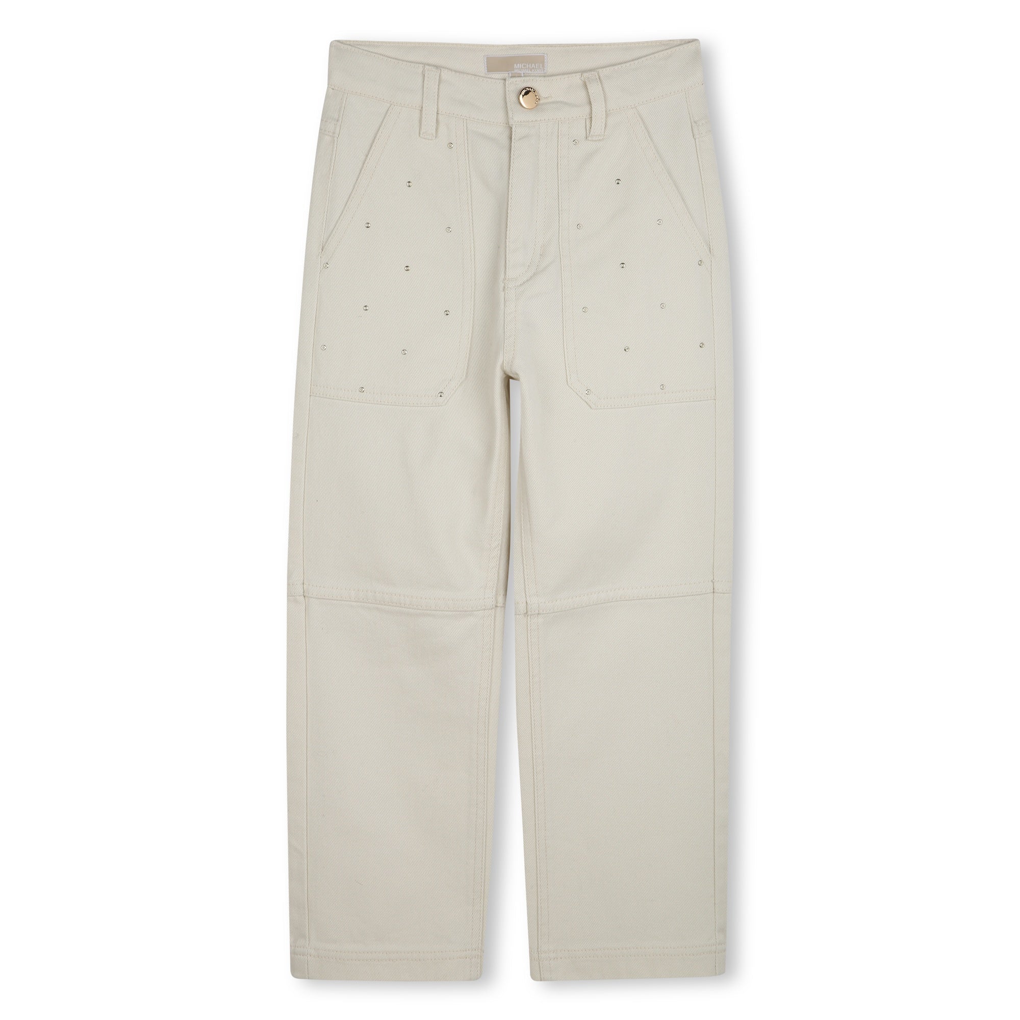 Cotton Twill Denim Trousers with Adjustable Waist Michael Kors