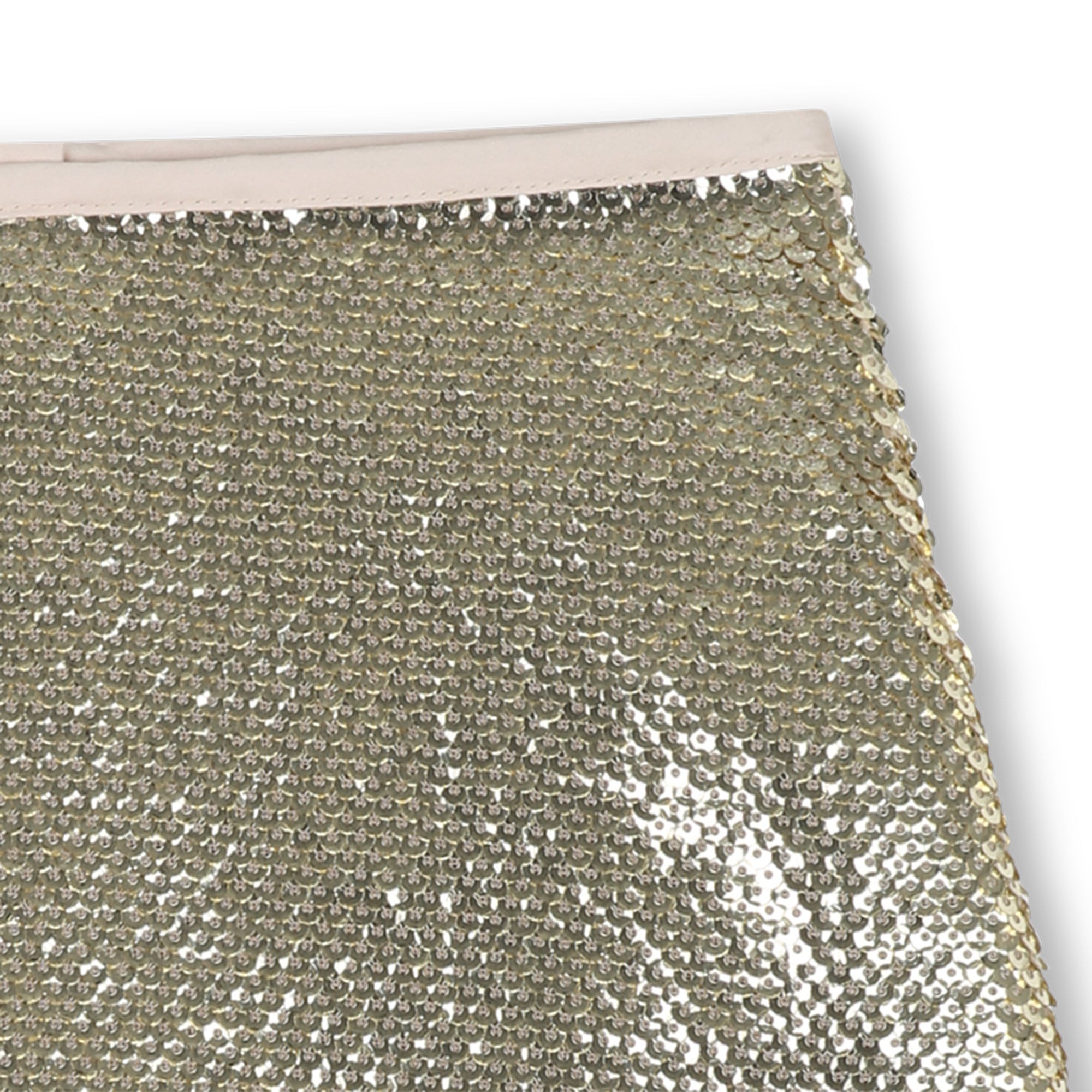 Sequin Mini Skirt, Metallic Gold