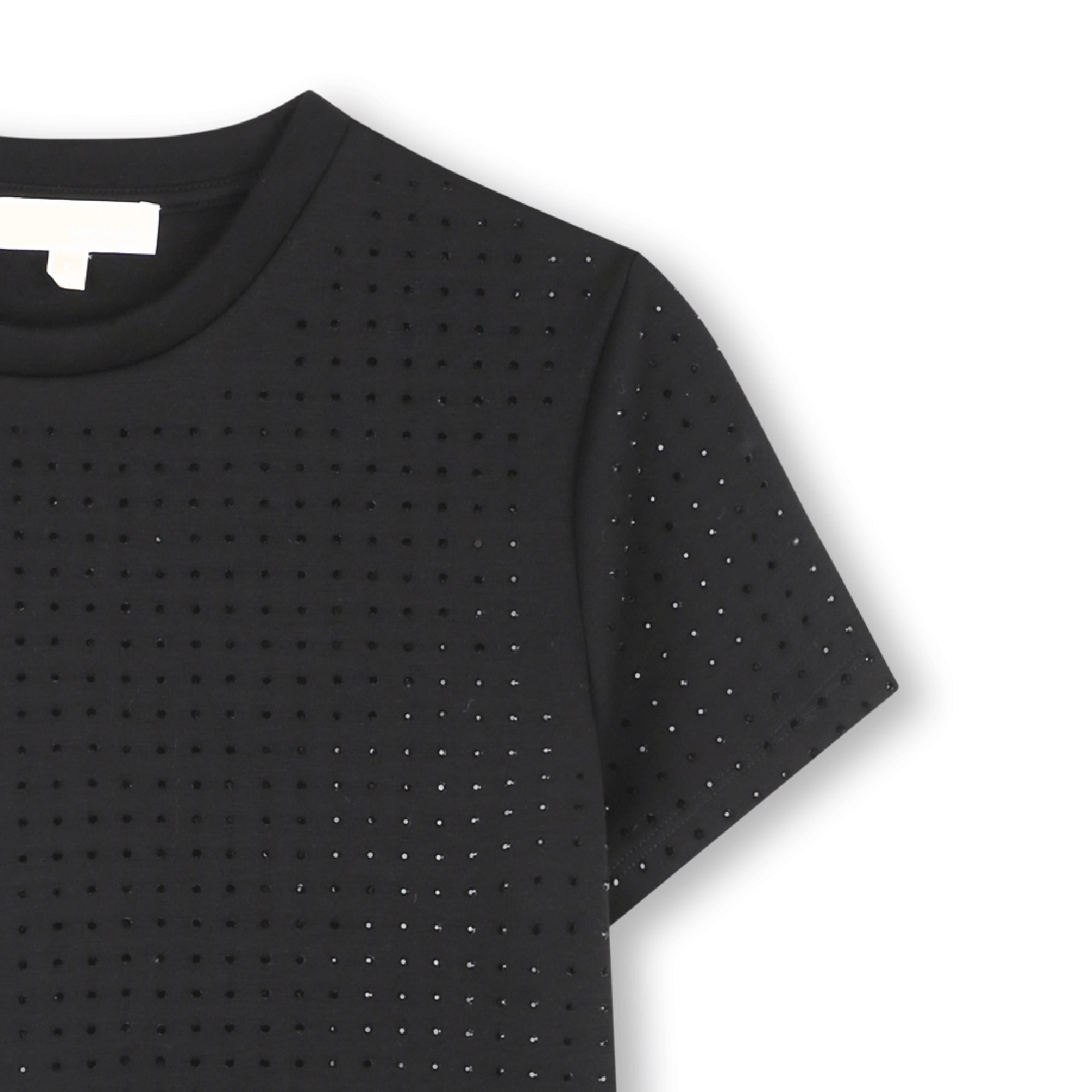 Short Sleeve Dress with Stud Detail, Black