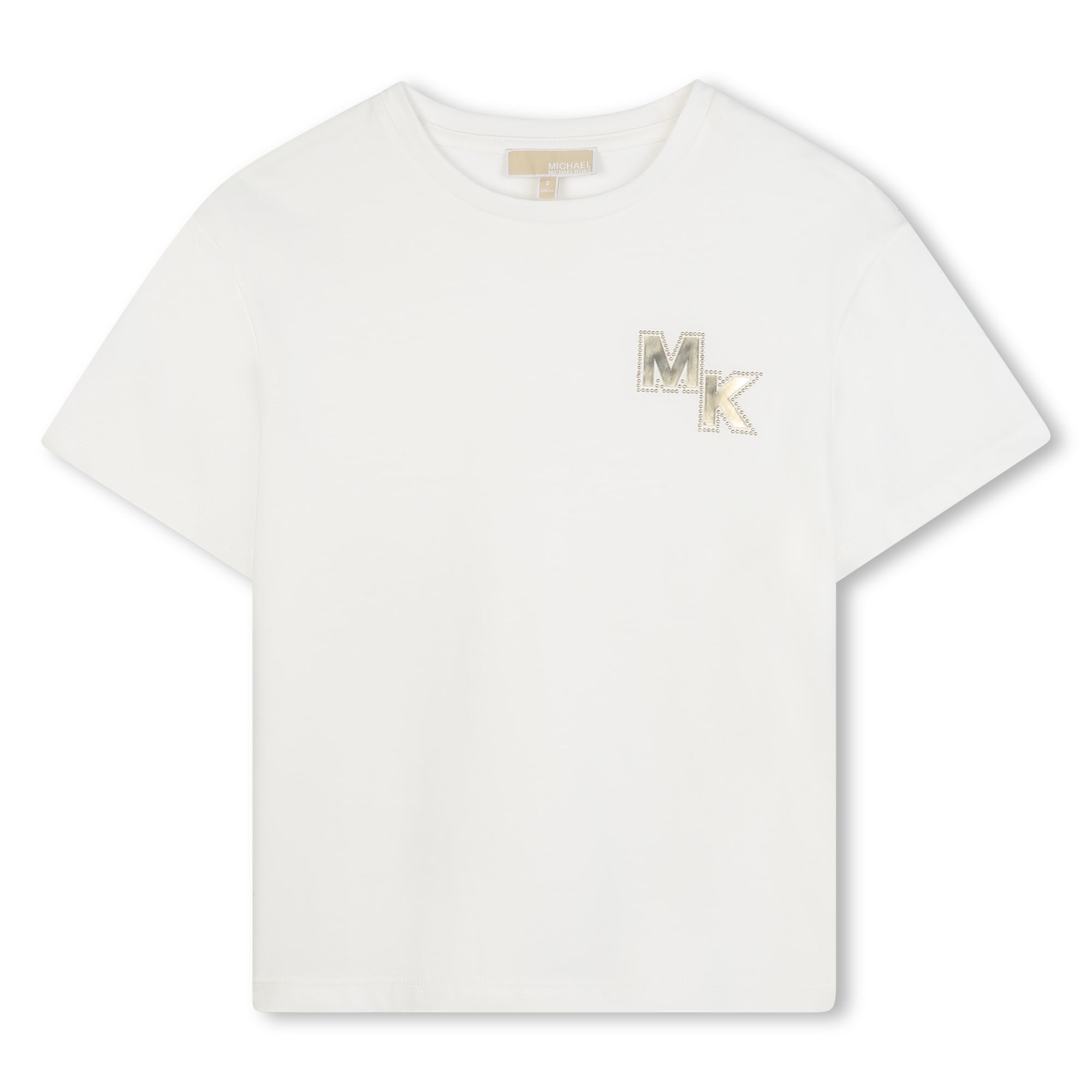 Girls Organic Cotton Short Sleeve T-Shirt with MK Chest Detail Michael Kors