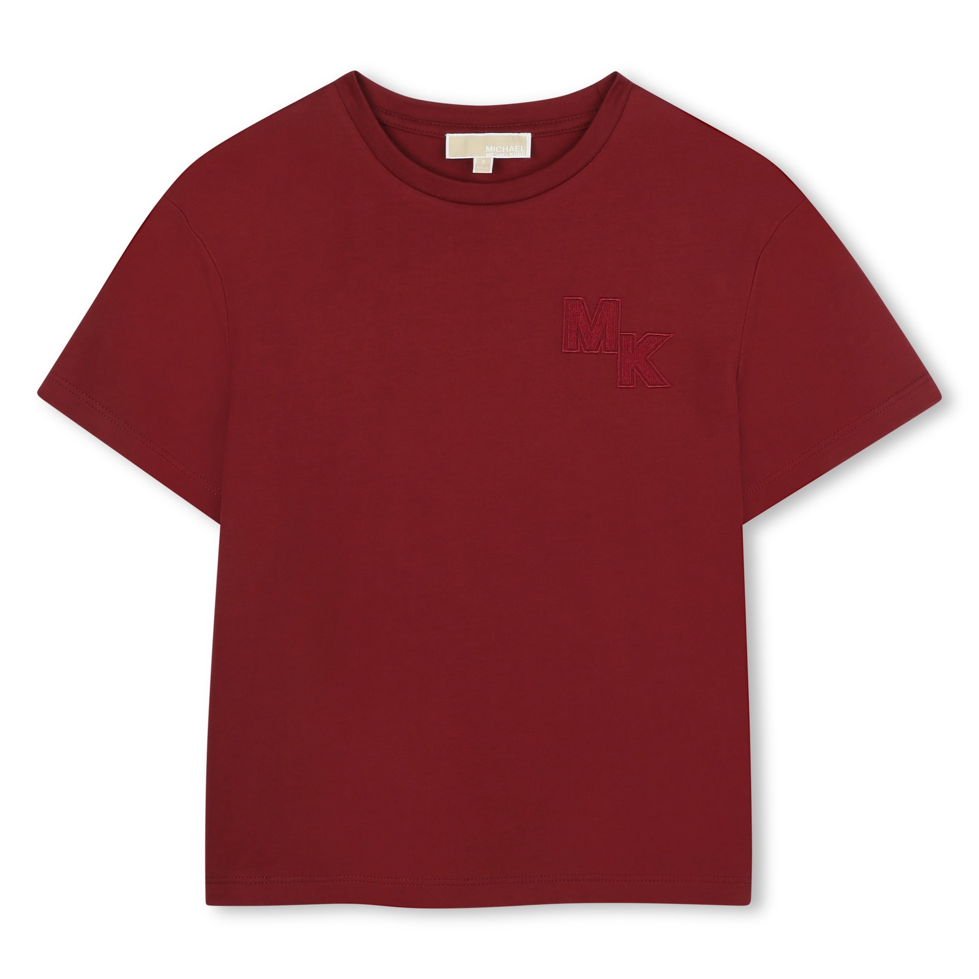 Girls Organic Cotton Short Sleeve T-Shirt with MK Chest Detail Michael Kors