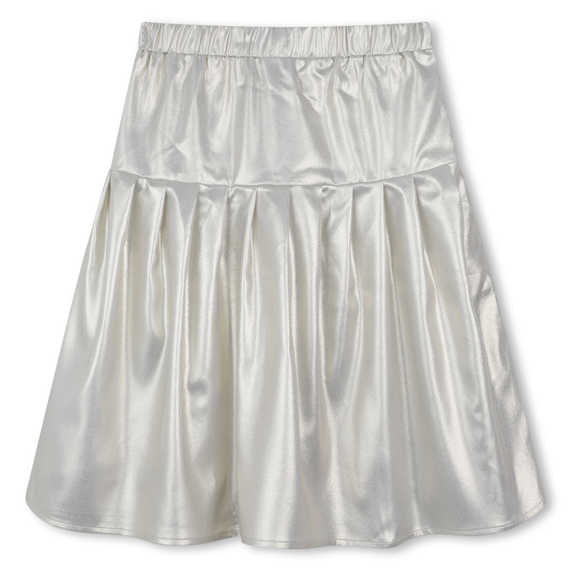 Girls Metallic Gold Pleated Skirt with Elastic Waist Michael Kors