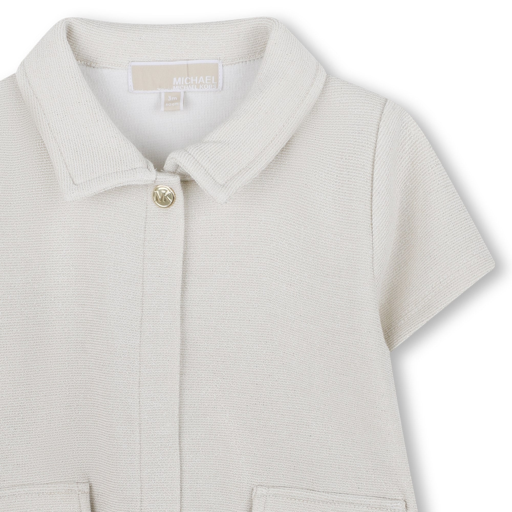 Girls Metallic Milano Dress in Off-White Michael Kors