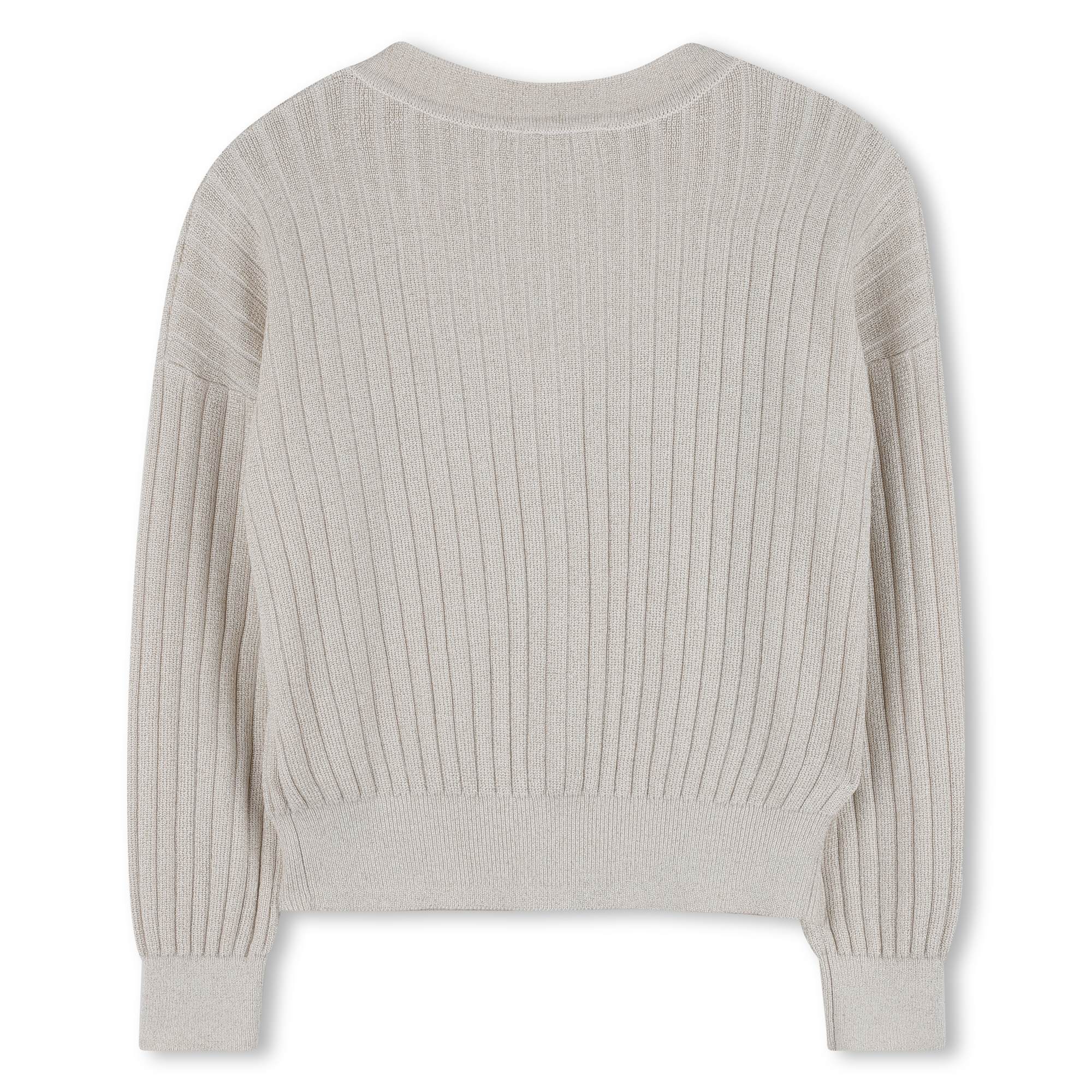 Girls Knitted Gold Cardigan in Light Gold Michael Kors