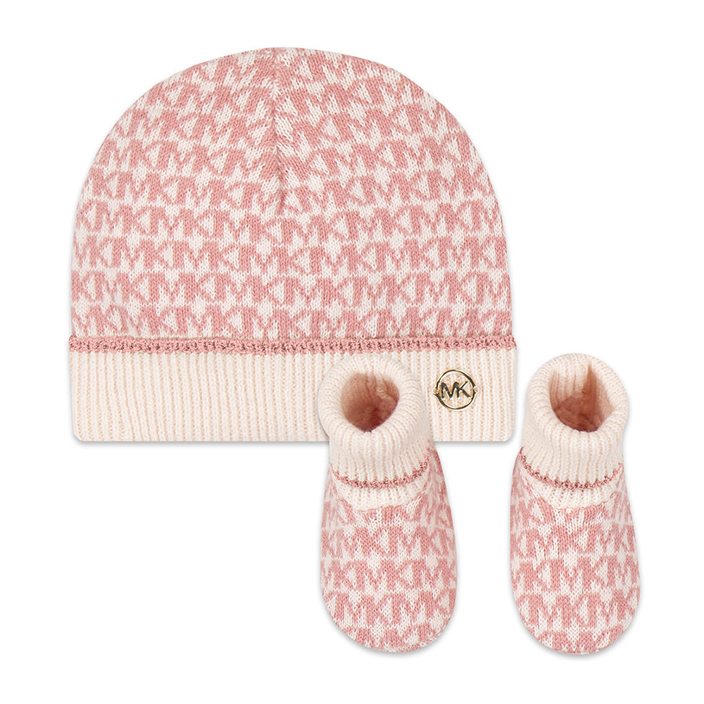 Michael Kors Pull On Hat+booties set