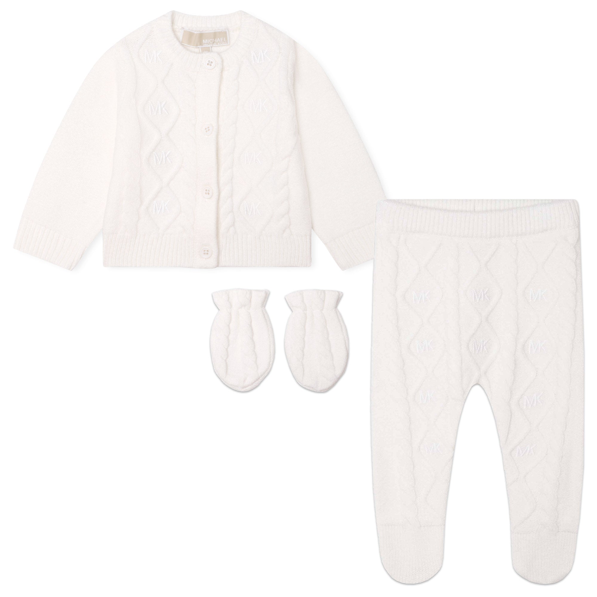 Knit Cardigan and Trousers Set With Mittens Michael Kors
