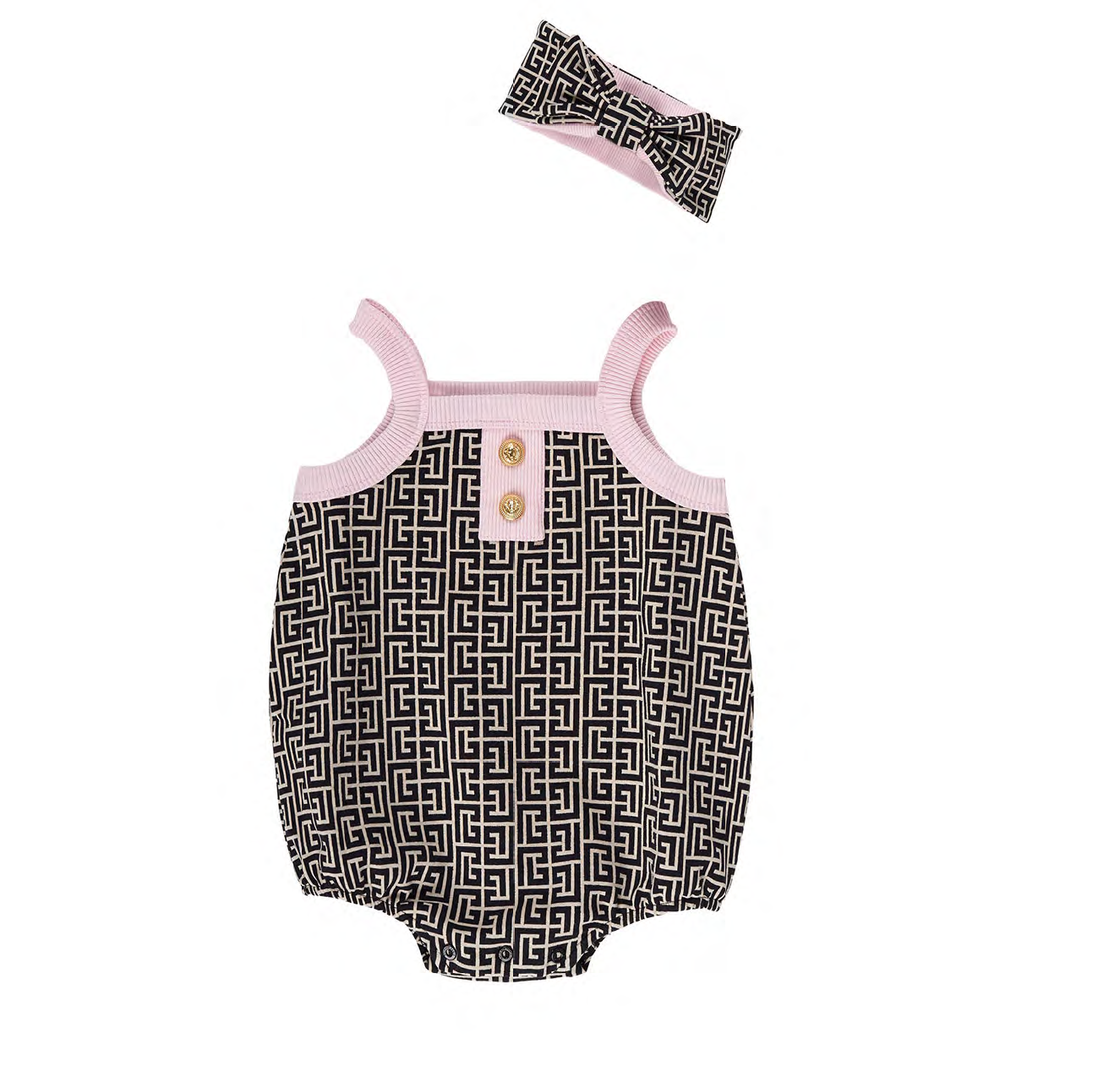 Baby Knit Romper Set Balmain