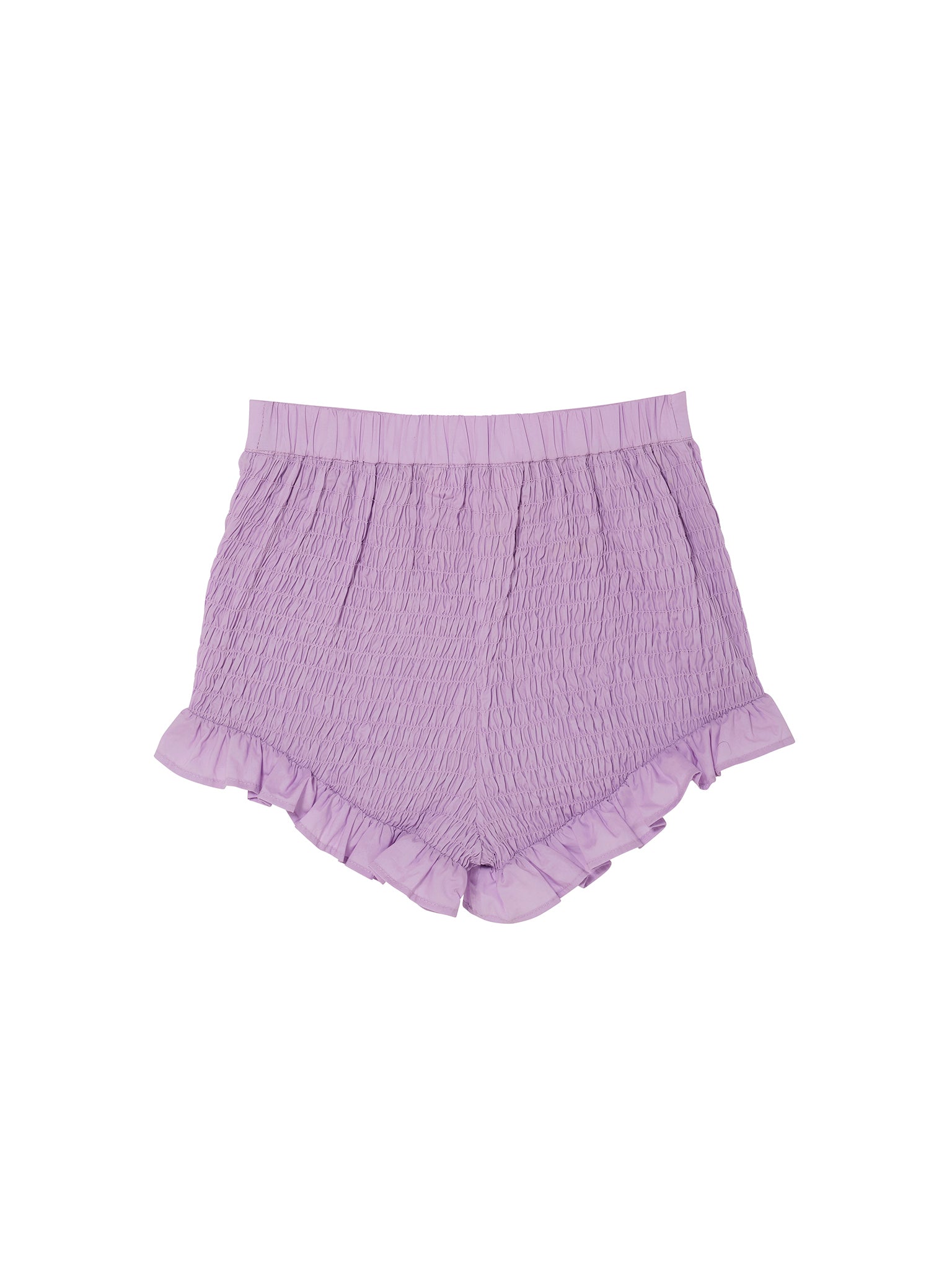 Mariposa Shorts - Smocked Cotton Shorts with Ruffle Trim