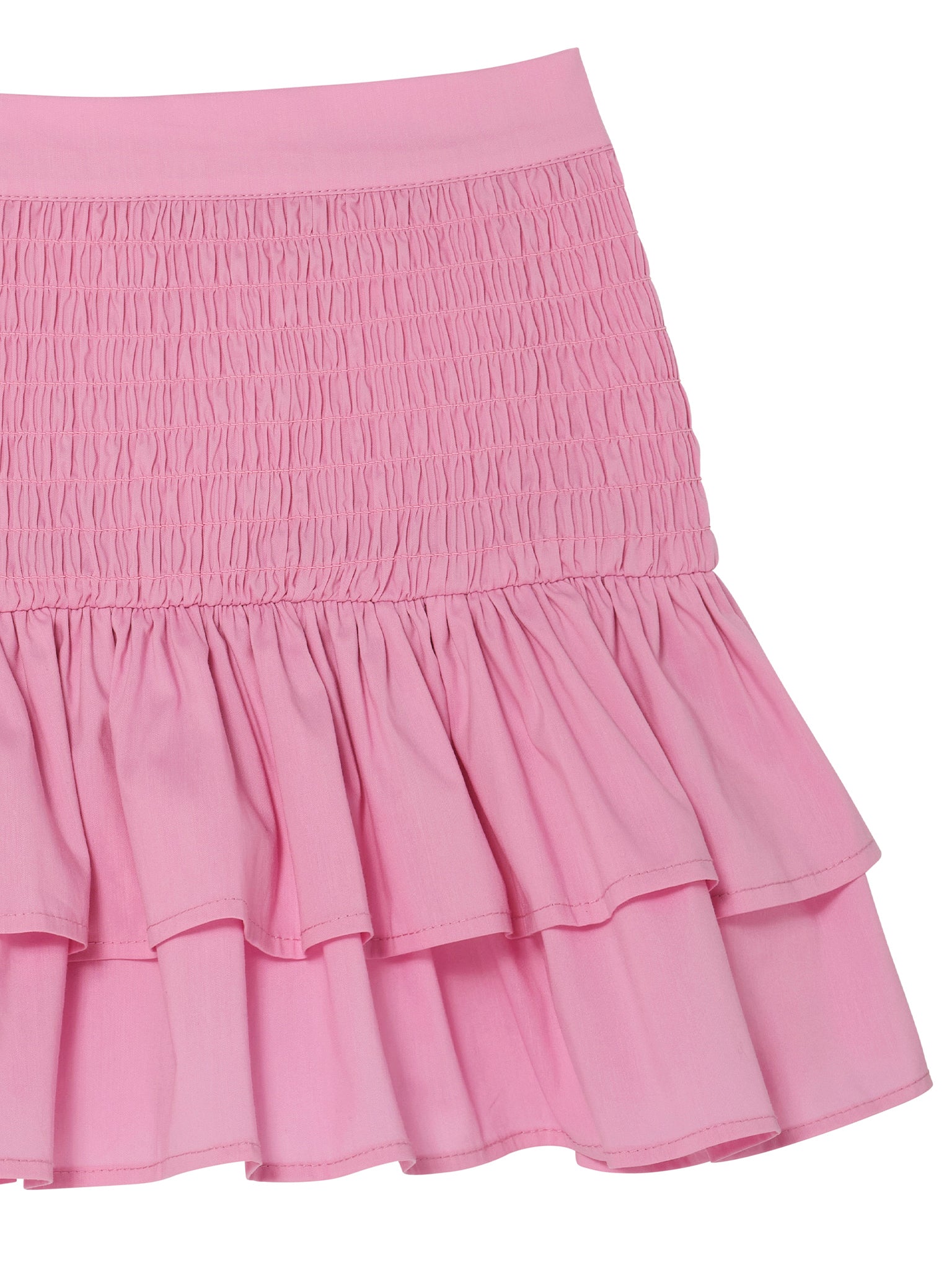 Mariposa Skirt - Smocked Cotton Skirt with Tiered Ruffle Hem