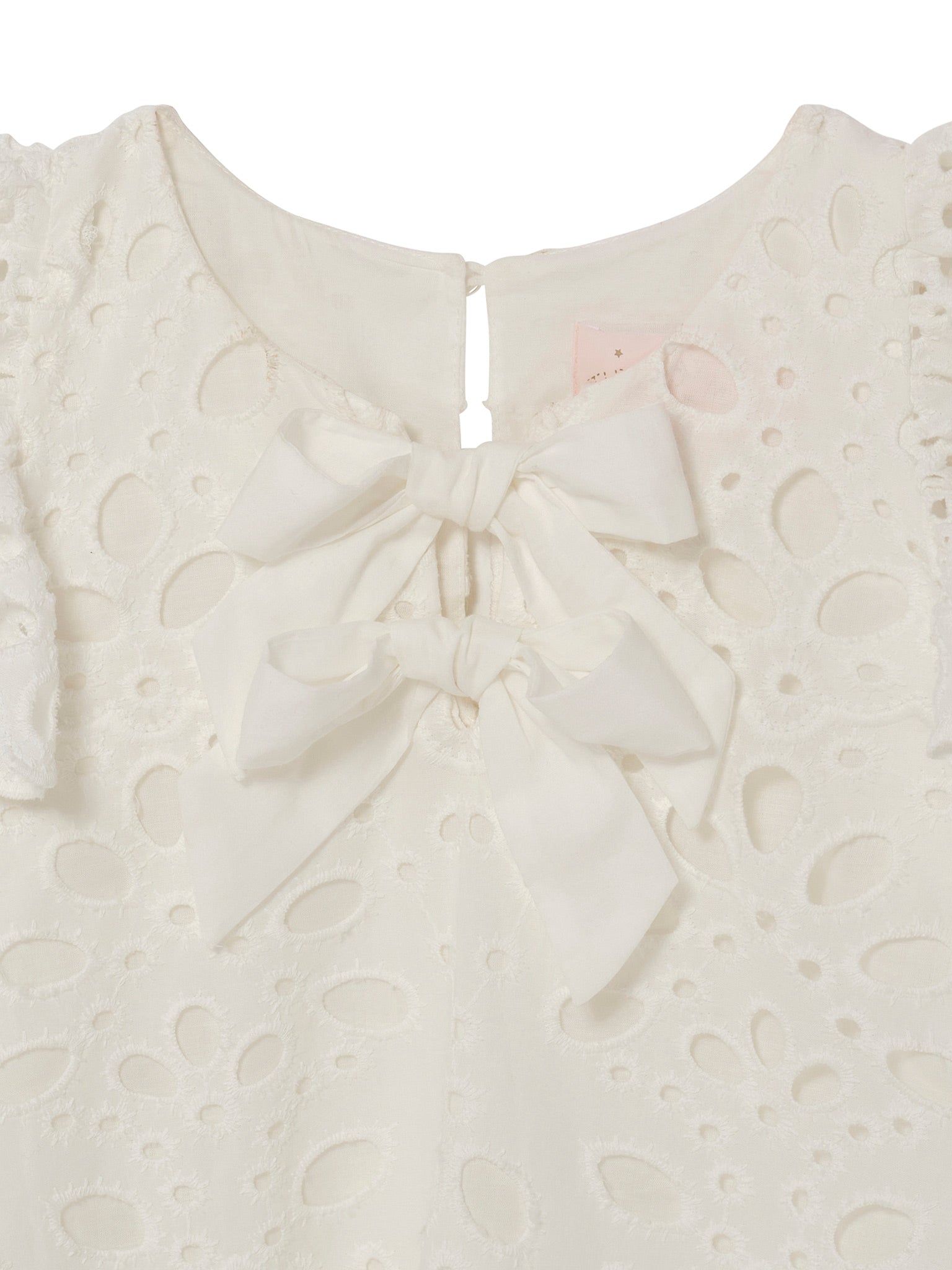 La Croisette Top - Sleeveless Broderie Anglaise Top with Ruffle Detail