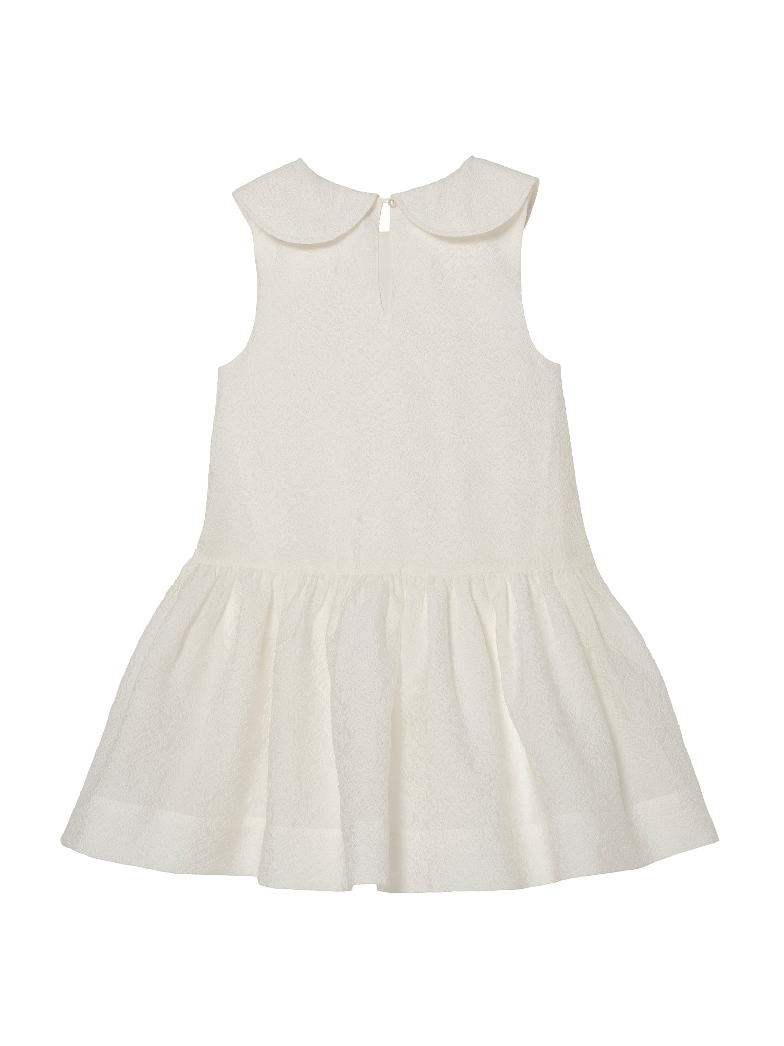 Étoile Dress - Sleeveless Textured Dress with Bow Detail and Gathered Skirt
