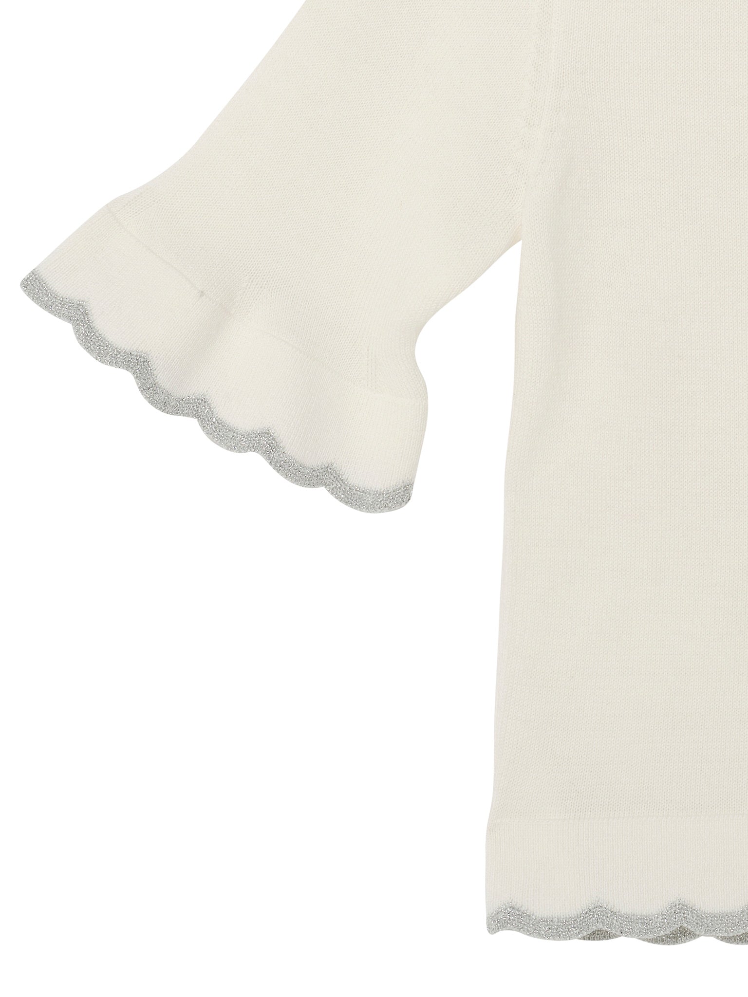 Elyseé Top - Short Sleeve Knit Top with Scalloped Edge Finish