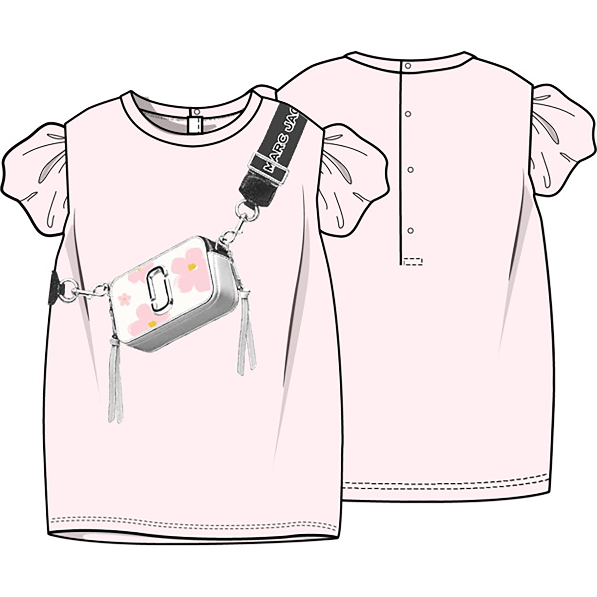 Girls’ Ruffled Sleeve Dress with Bag Print The Marc Jacobs