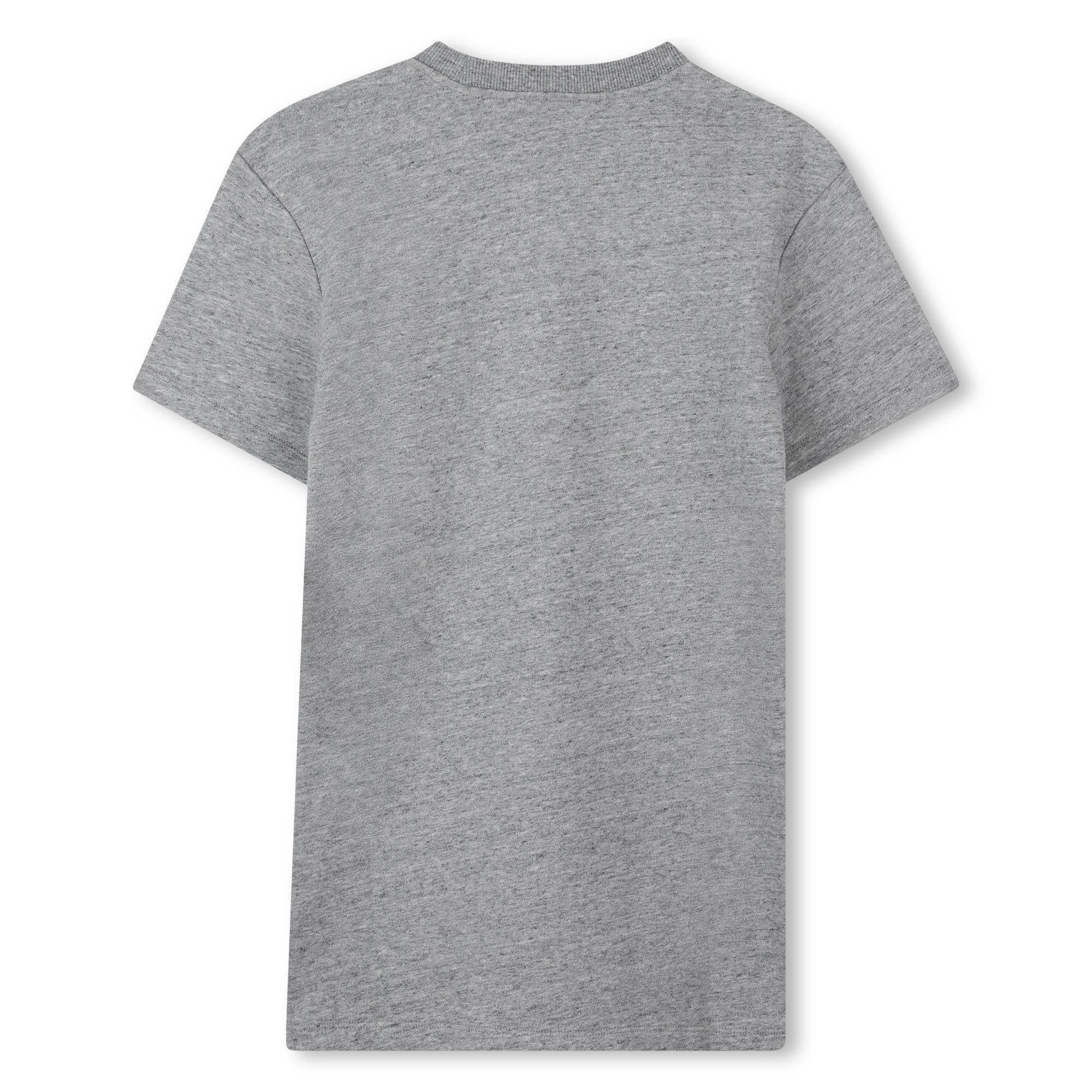 Chiné Grey Cotton Fleece Sweatshirt Dress with Cabochon and Bead Logo