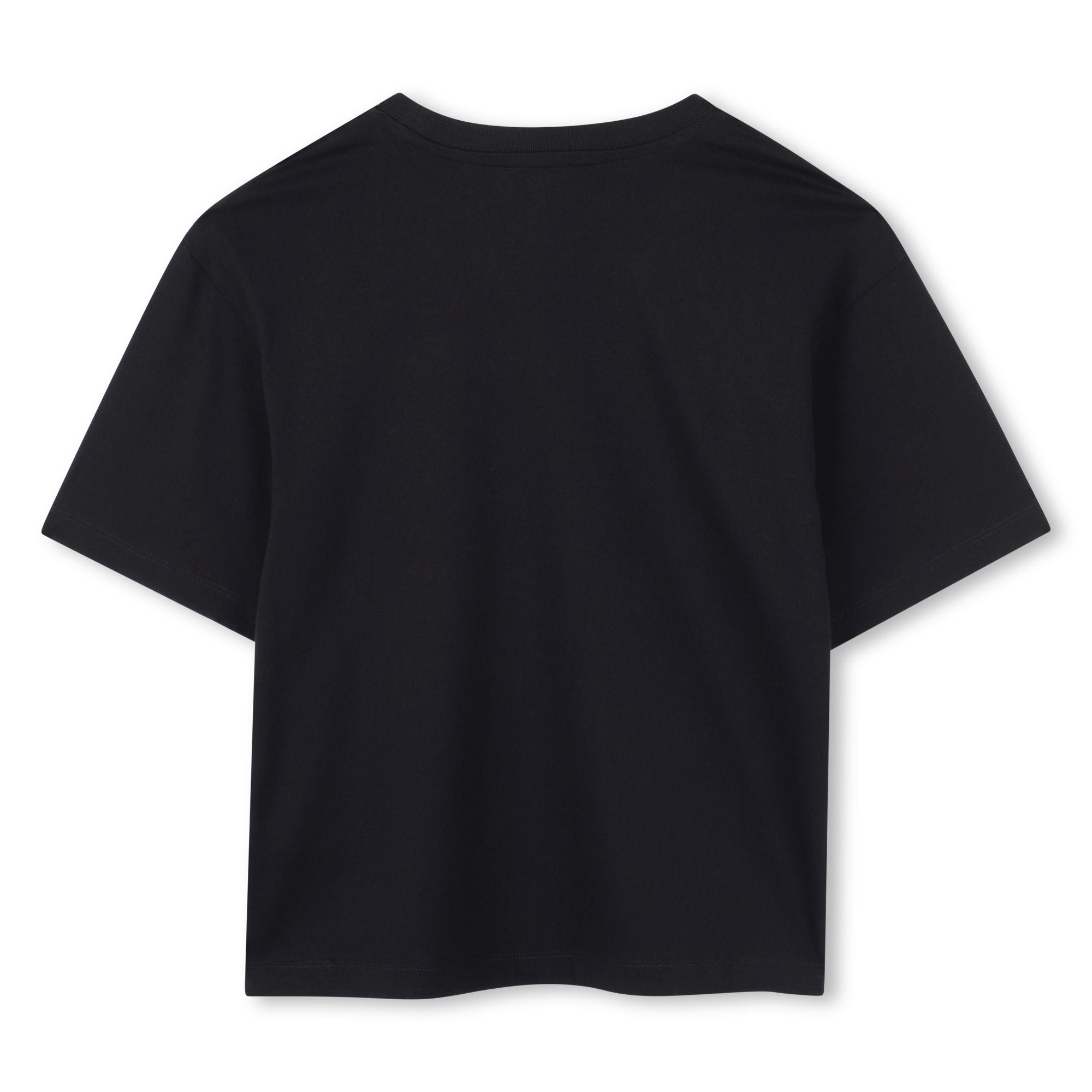Cotton Jersey T-Shirt with Embroidered Marc Jacobs Illustration in Black and Ivory