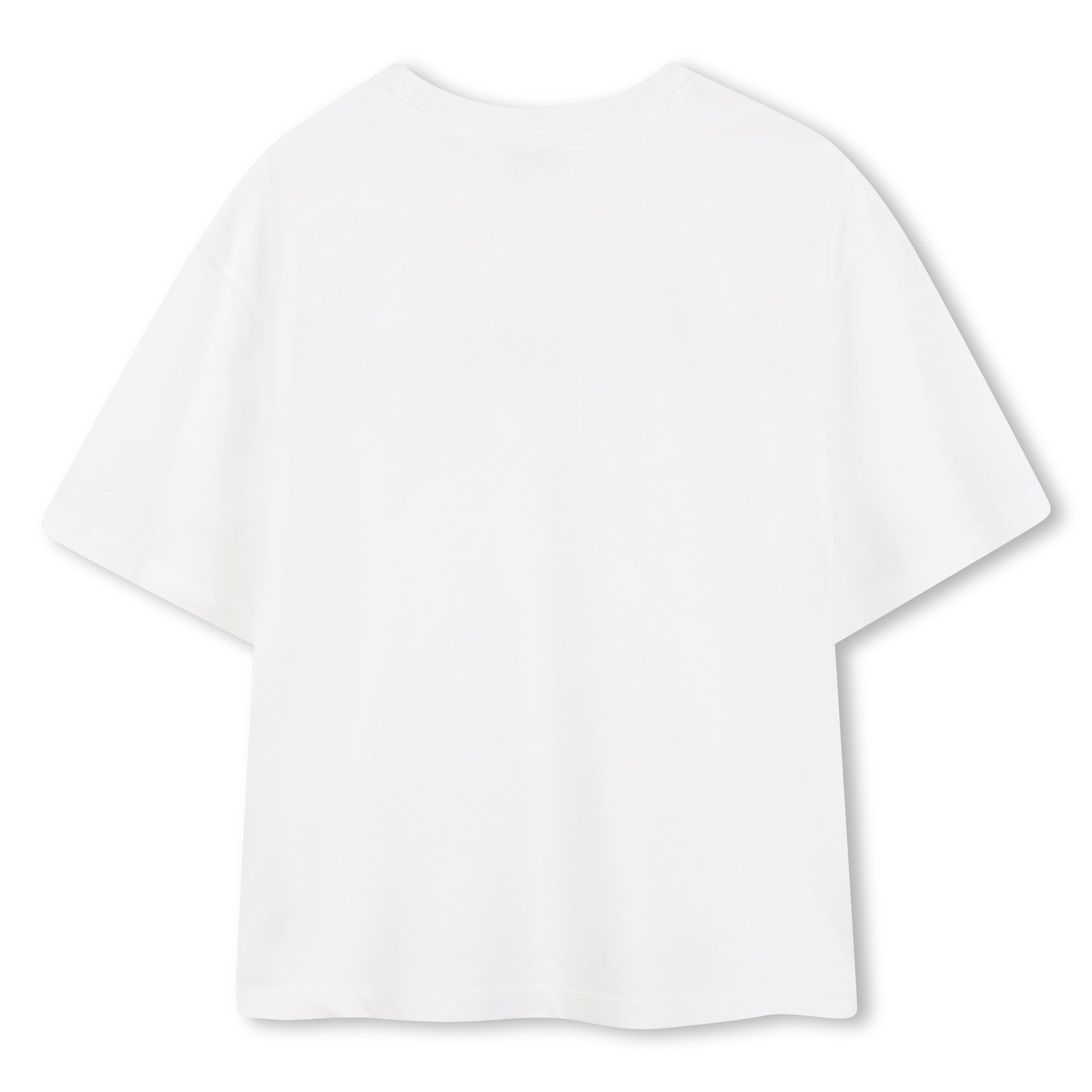 Cotton Jersey T-Shirt with Embroidered Marc Jacobs Illustration in Black and Ivory