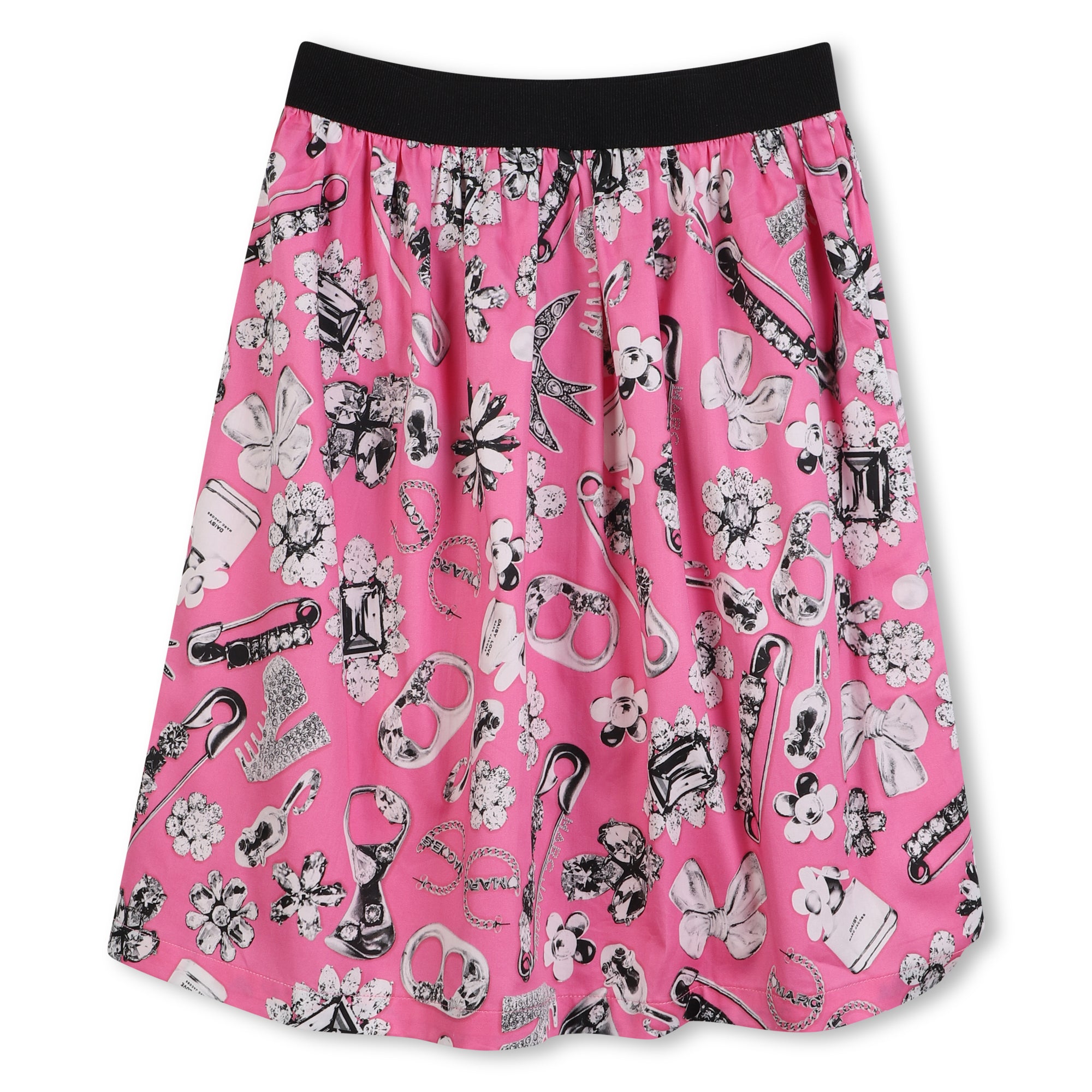 Printed Skirt with Elastic Waistband, Pink