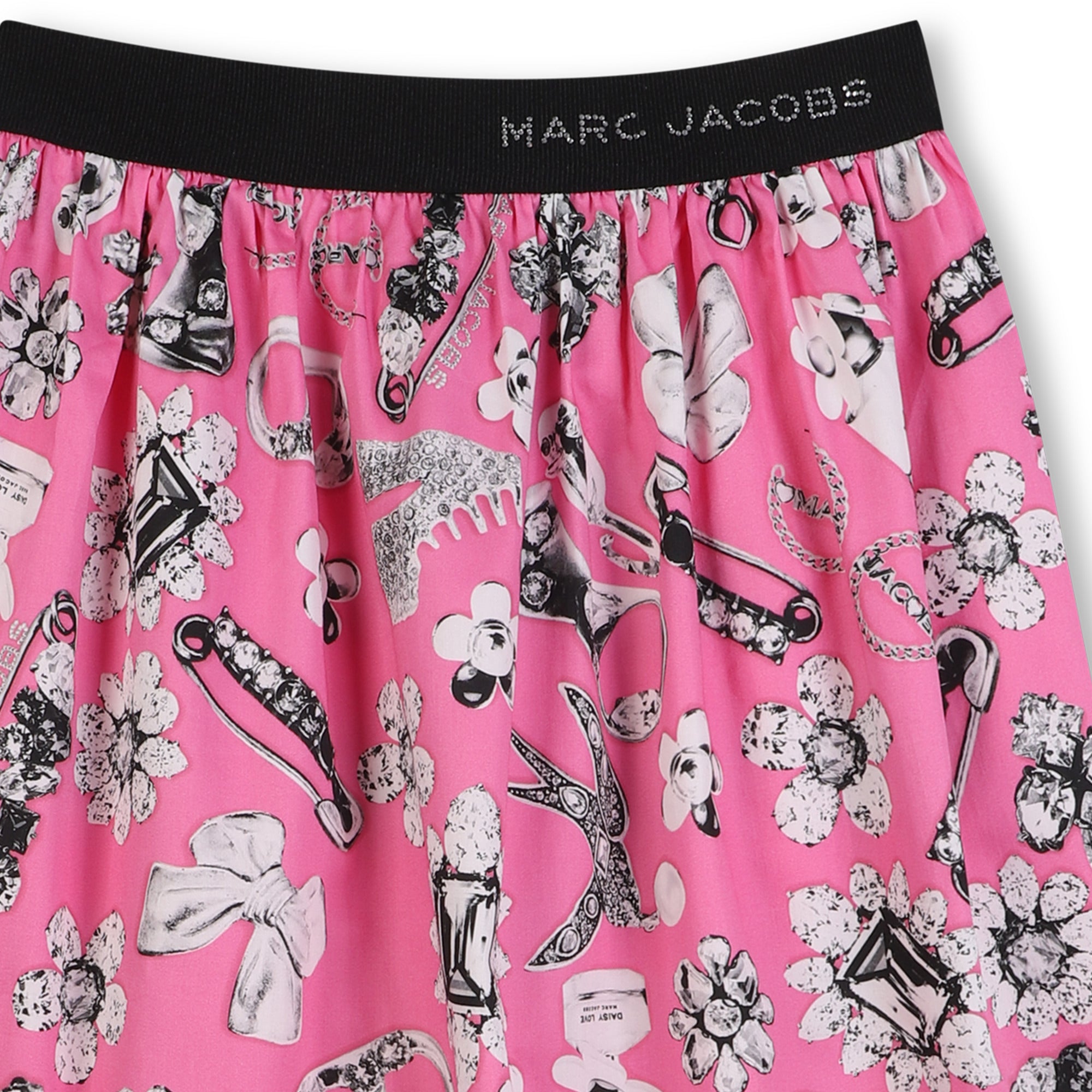Printed Skirt with Elastic Waistband, Pink