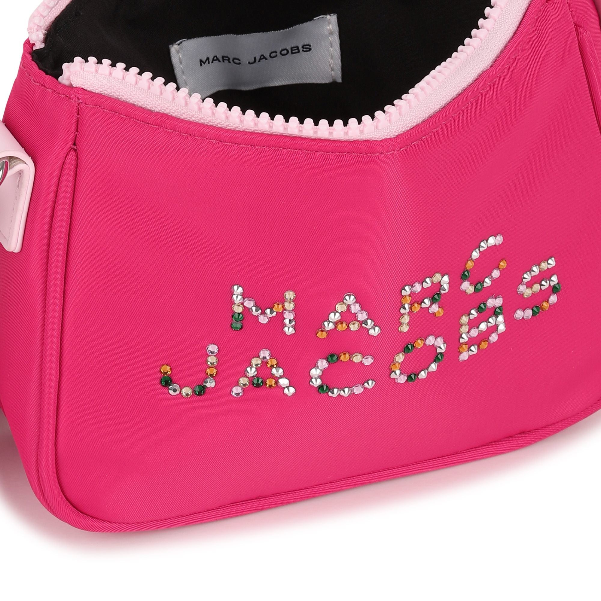 Pink Crossbody Bag with Rhinestone Logo The Marc Jacobs
