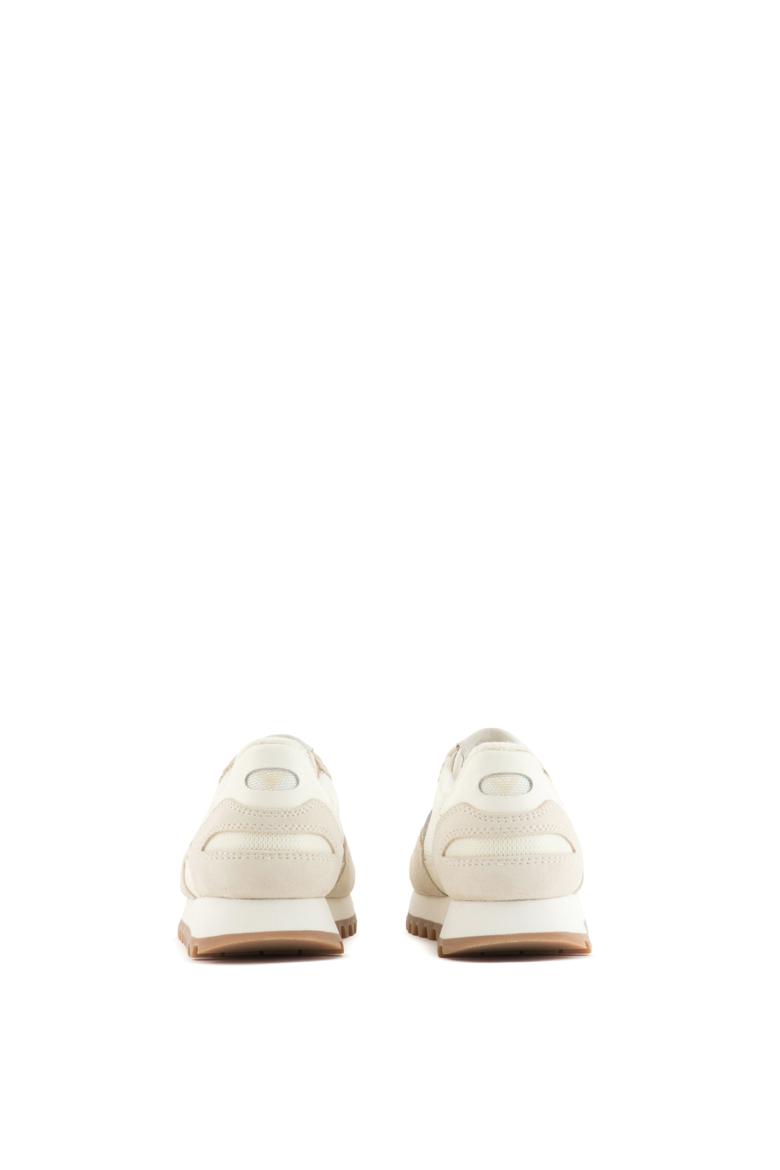 Cream & Tan Suede Sneakers Emporio Armani