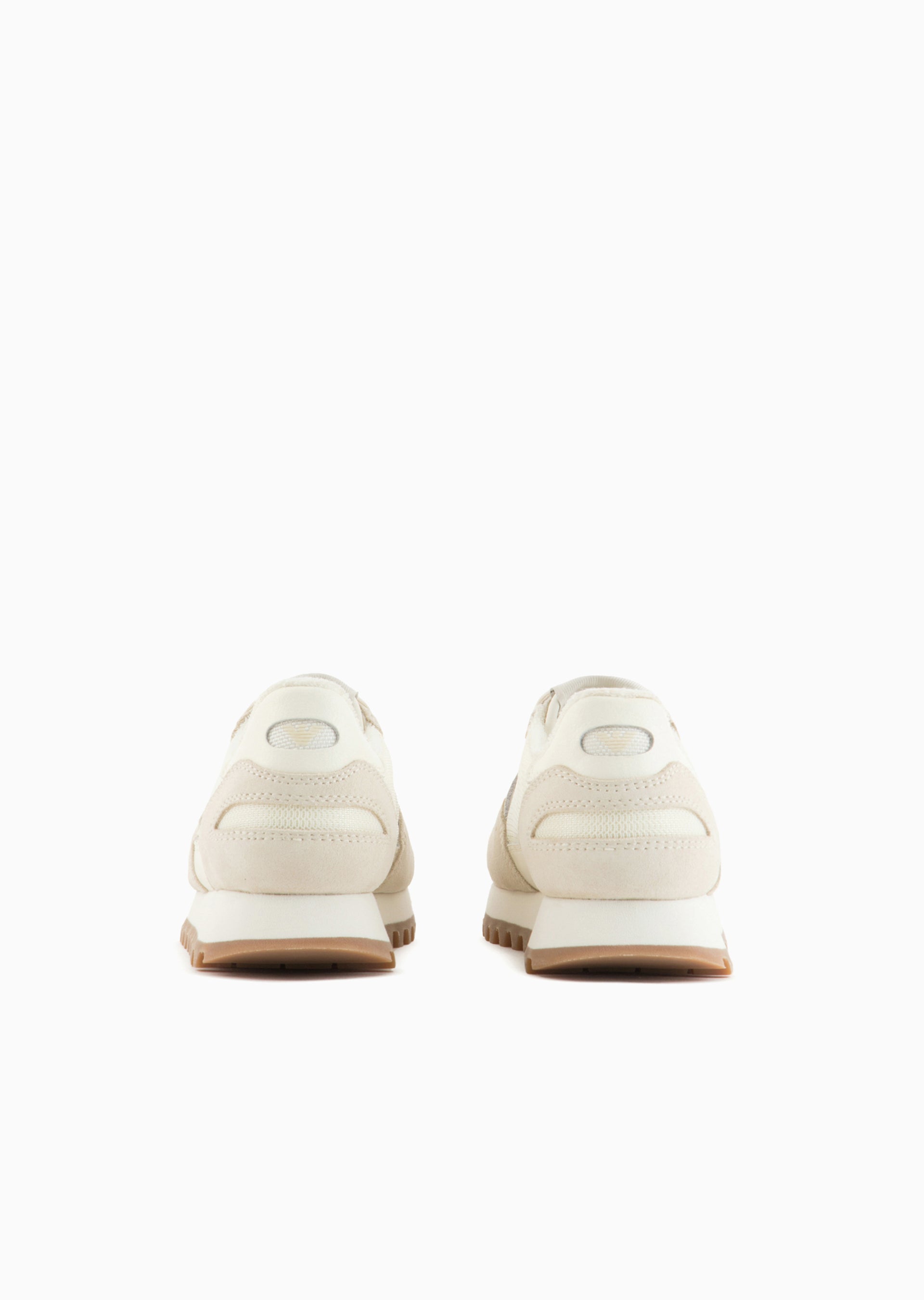 Cream & Tan Suede Sneakers