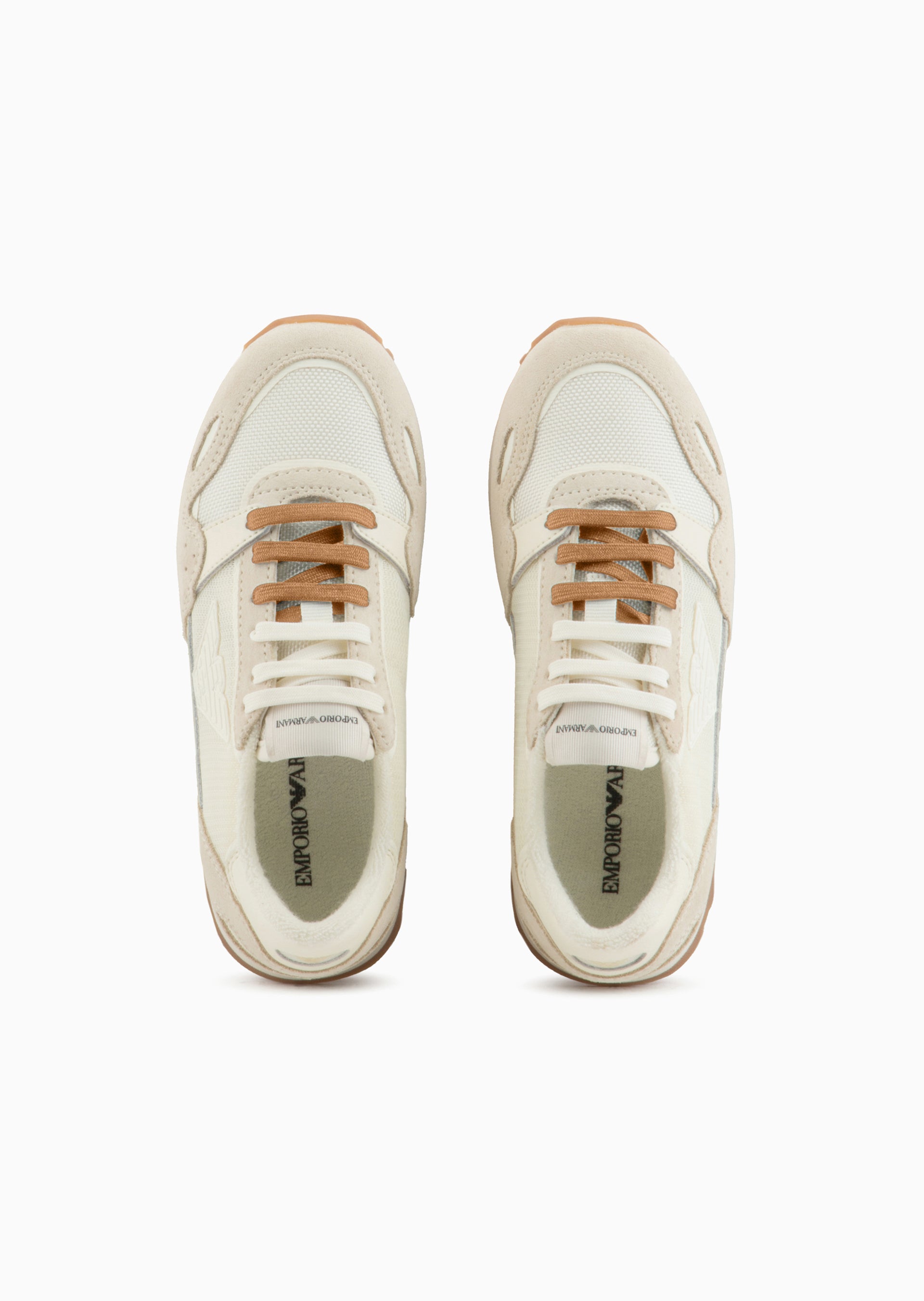 Cream & Tan Suede Sneakers