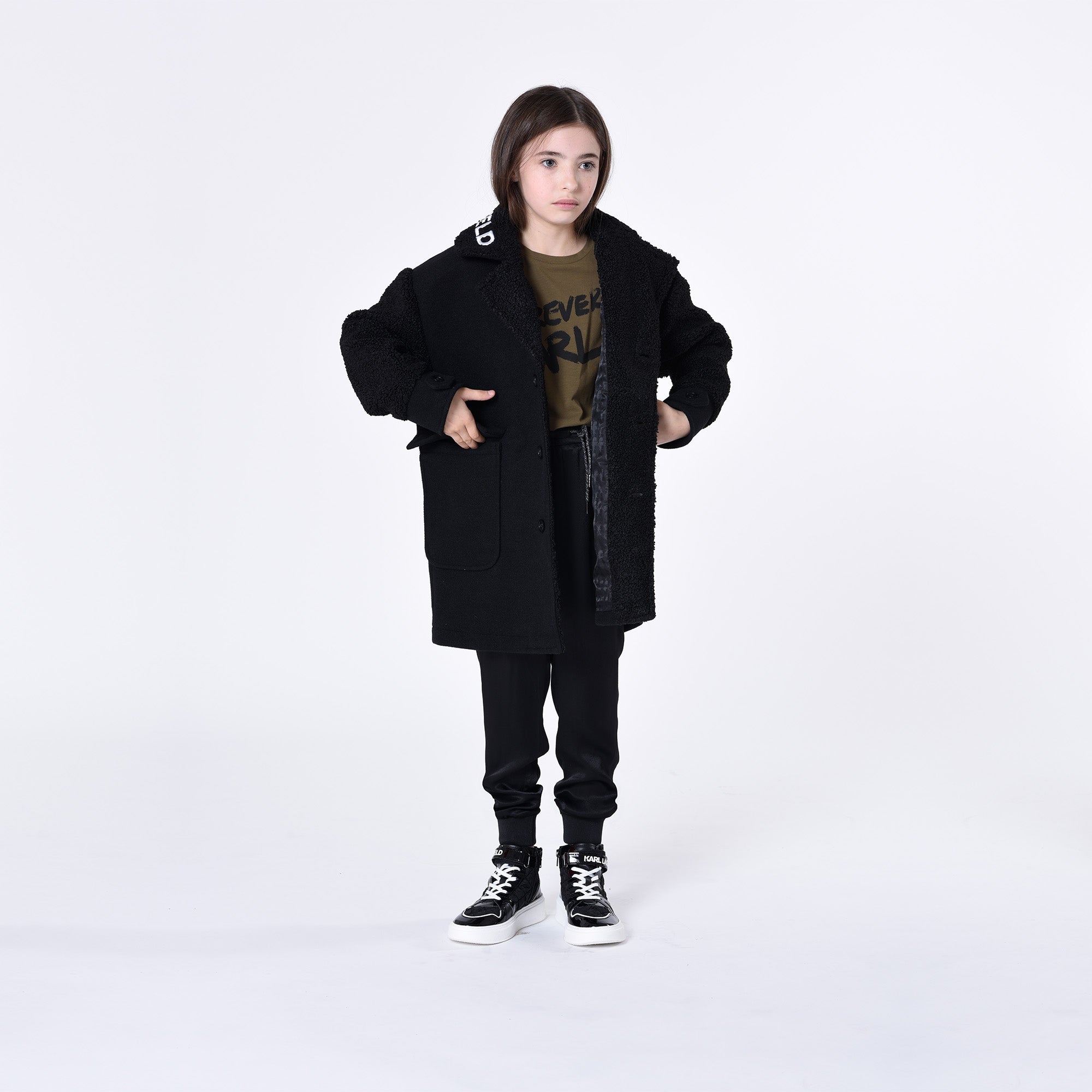 Kids Wool Coat Karl Lagerfeld Kids