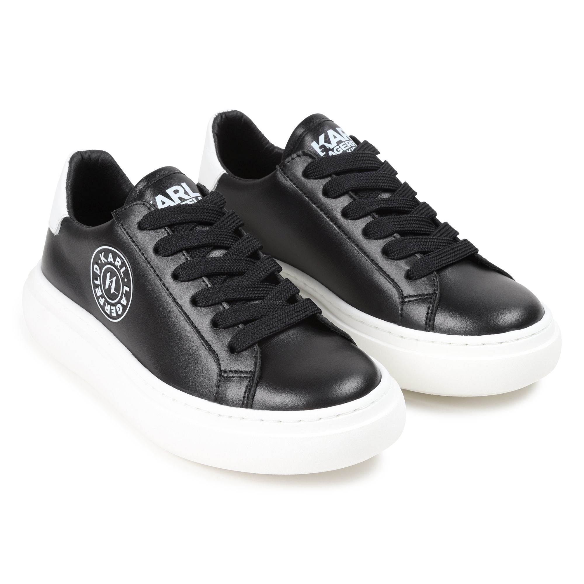 Leather Lace-Up Sneakers Karl Lagerfeld Kids