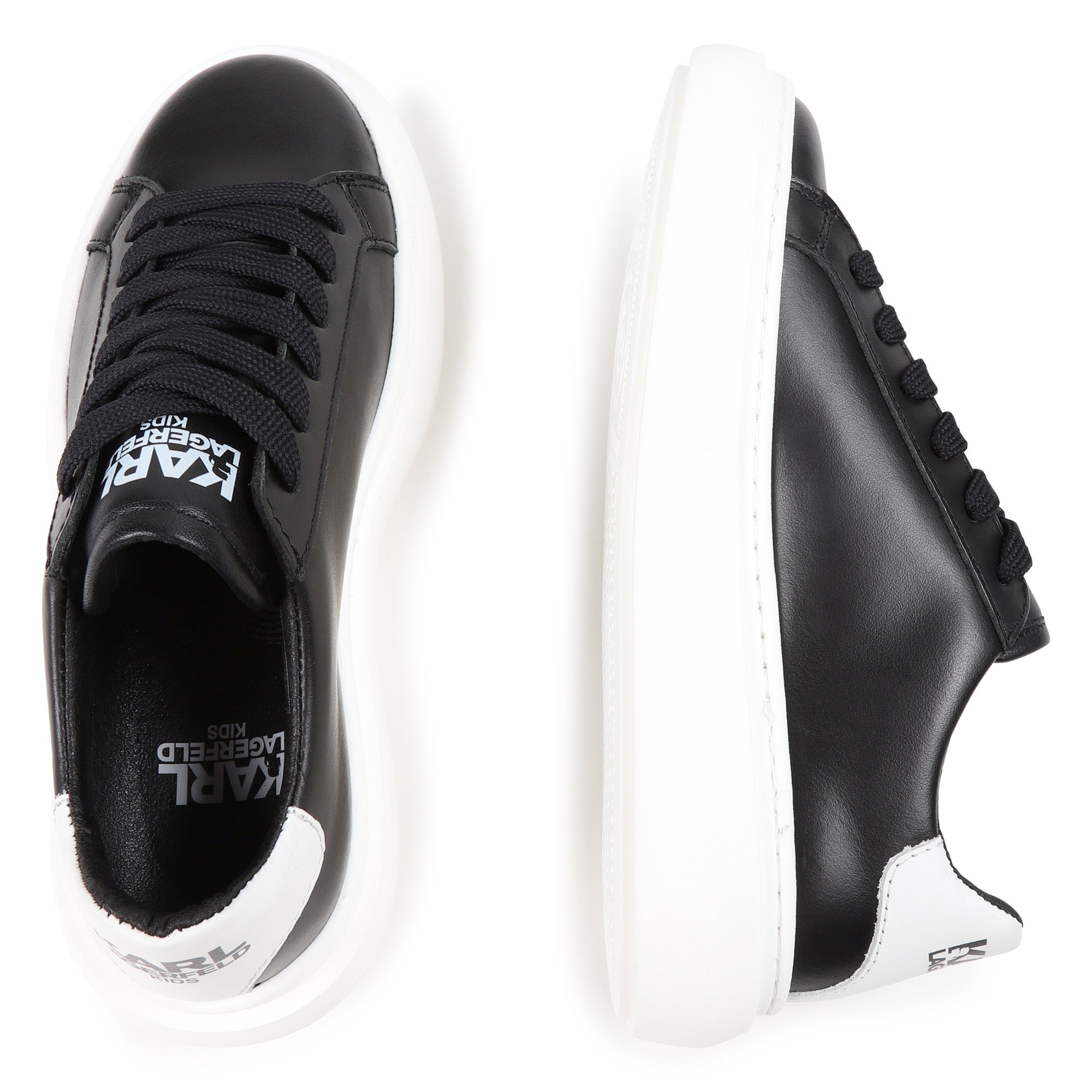 Leather Lace-Up Sneakers Karl Lagerfeld Kids