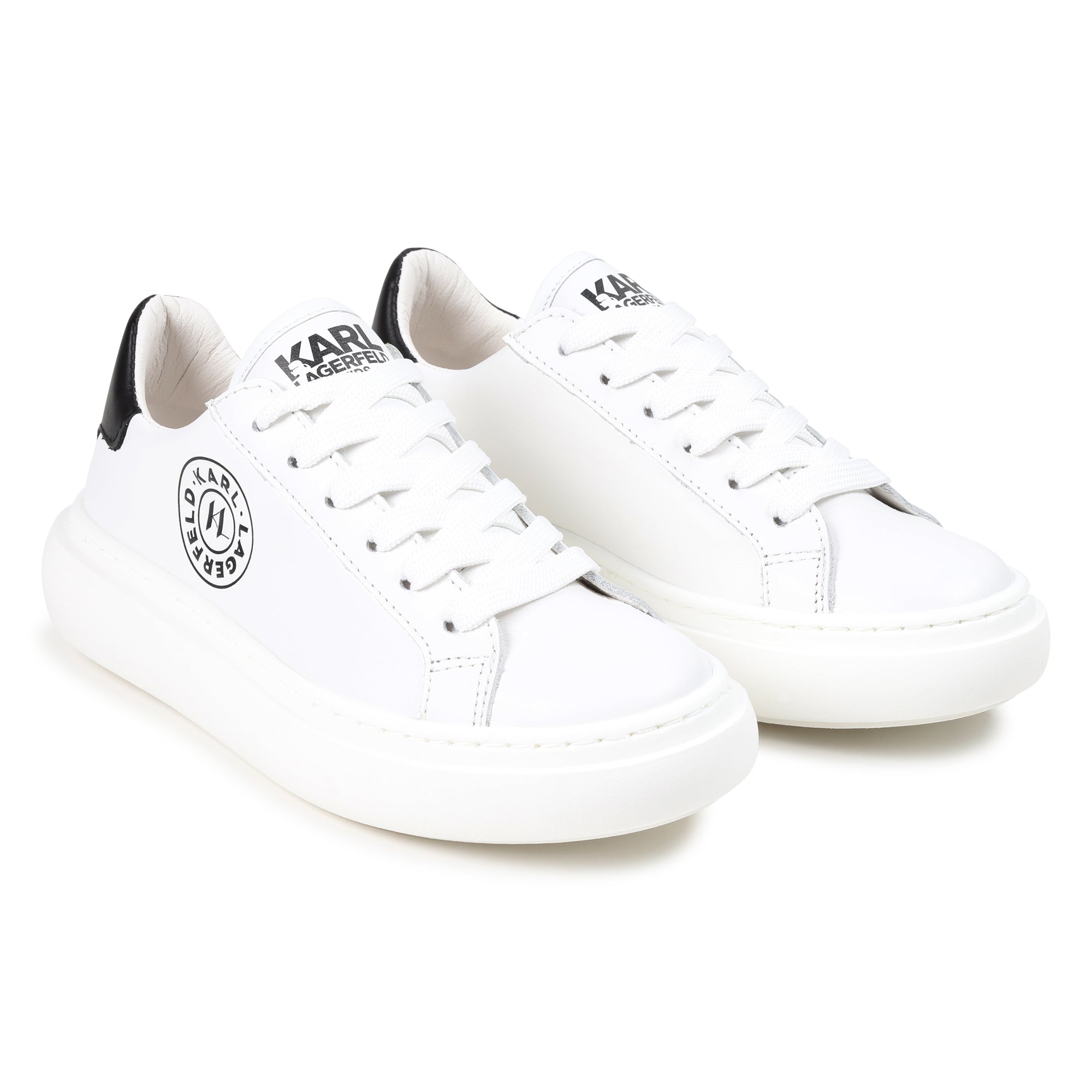 Leather Lace-Up Sneakers Karl Lagerfeld Kids
