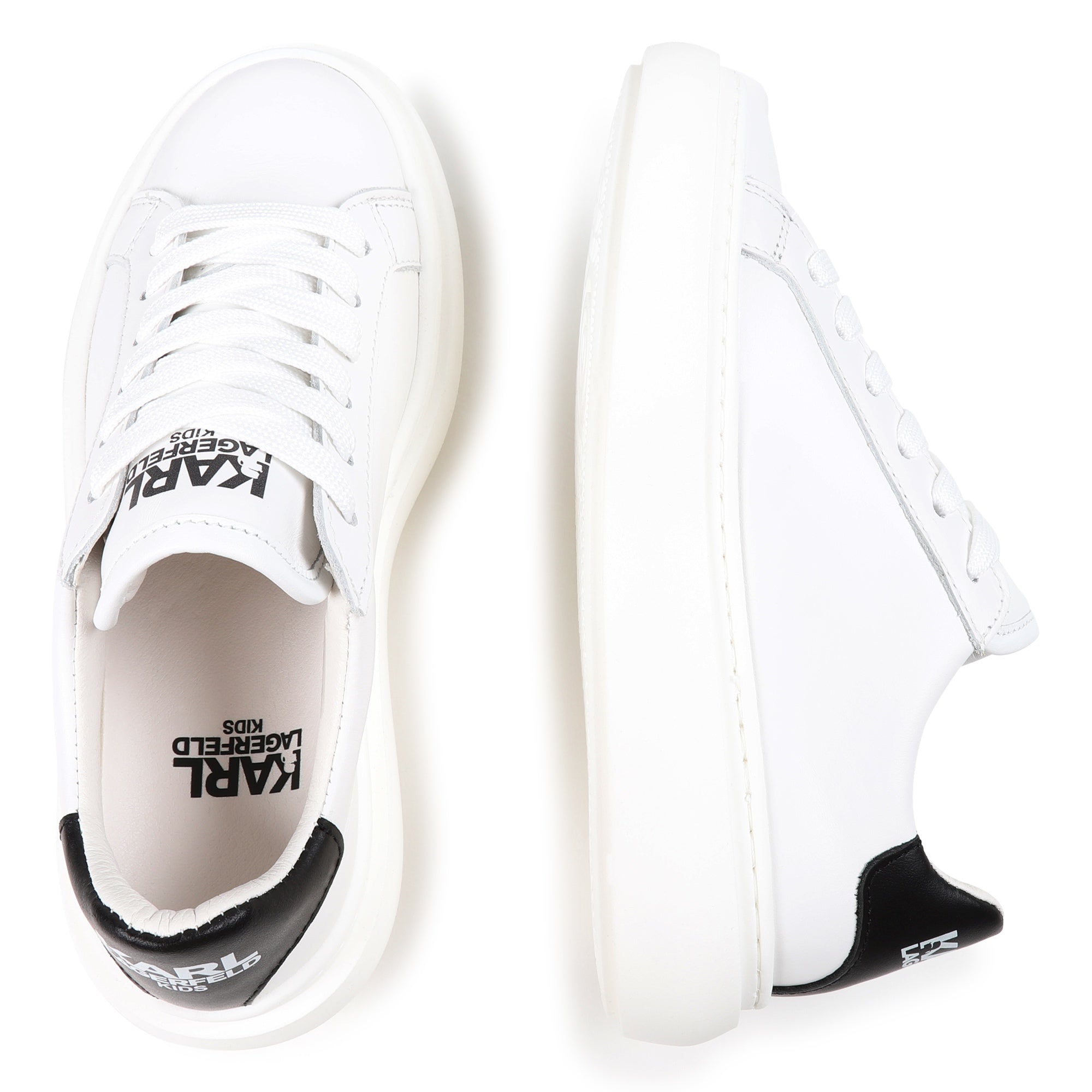 Leather Lace-Up Sneakers Karl Lagerfeld Kids