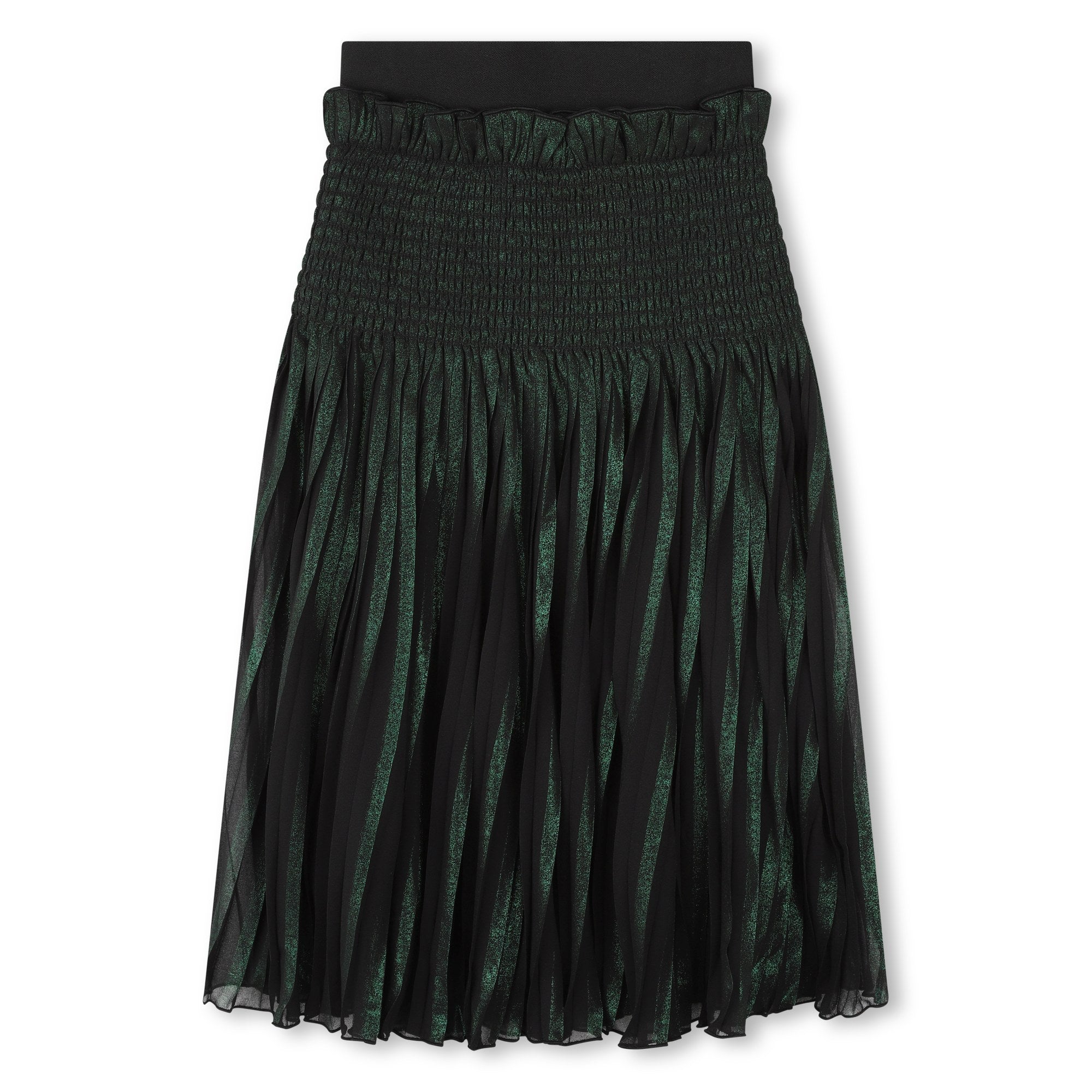 Midi Pleated Skirt with Iridescent Highlights