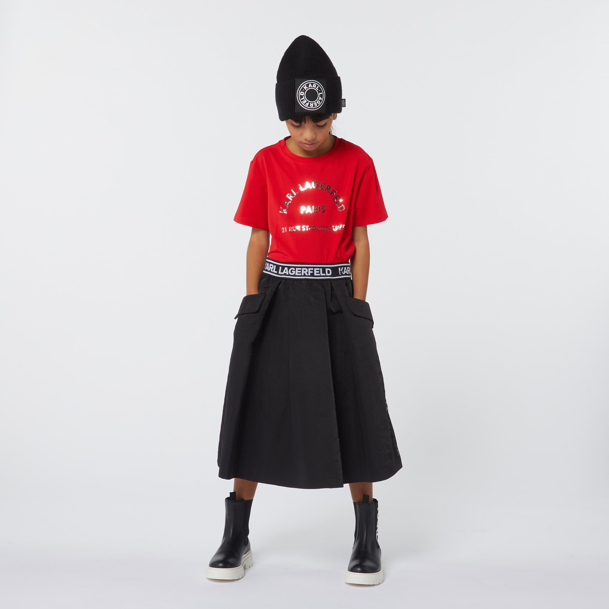 Midi Length Logo Jacquard Skirt