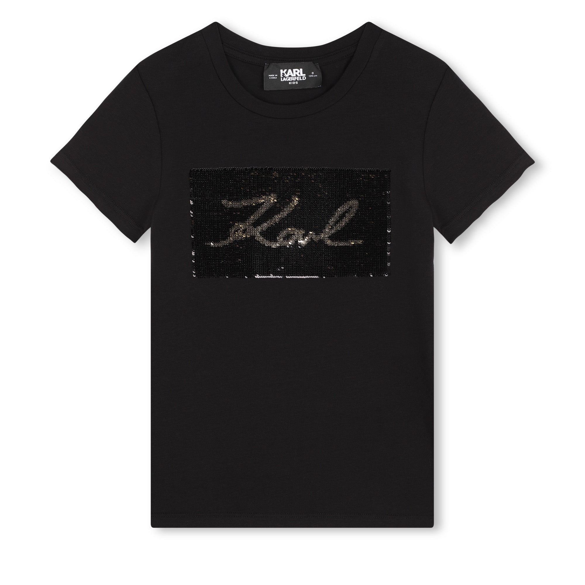Reversible Sequin Signature Tee-Shirt Karl Lagerfeld Kids