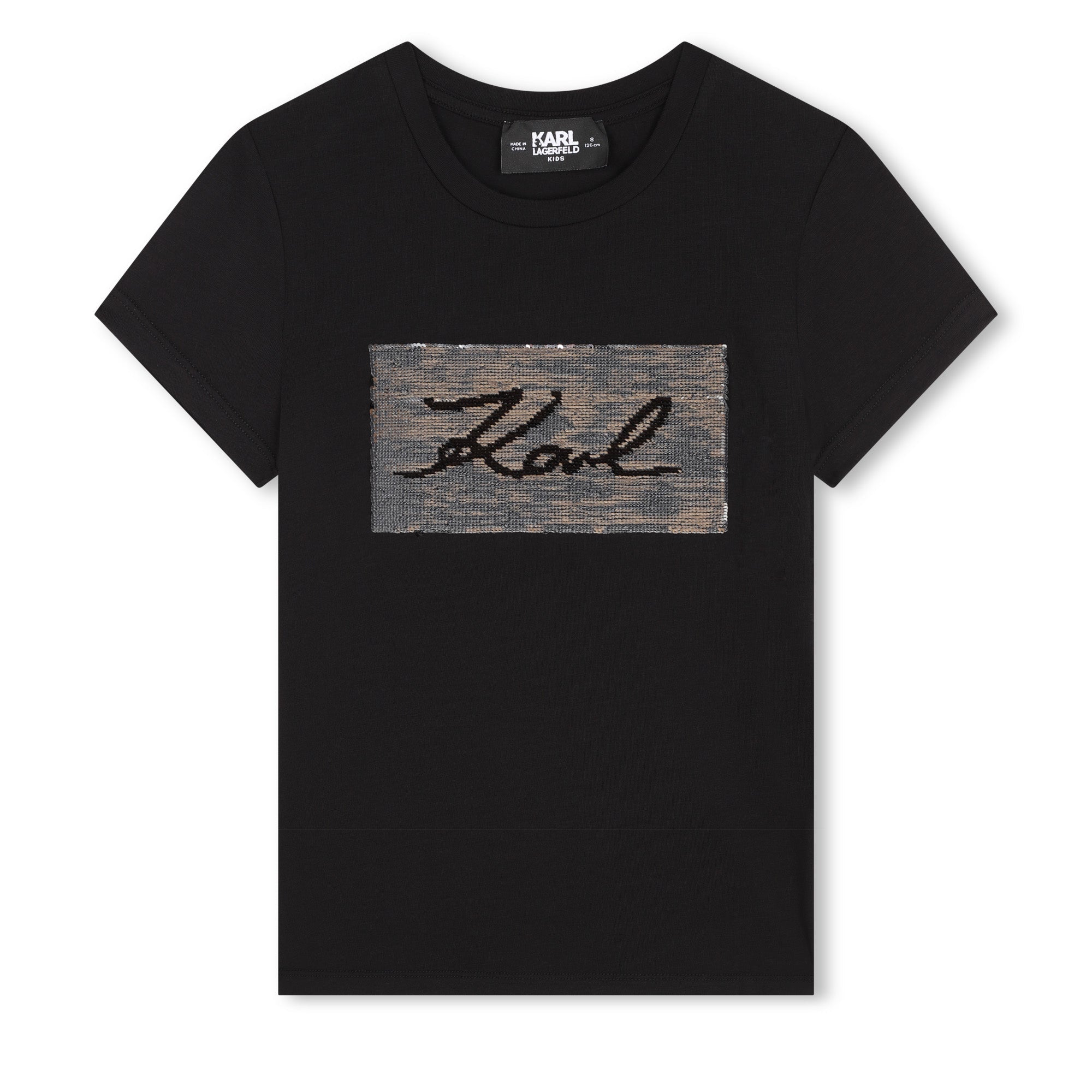 Reversible Sequin Signature Tee-Shirt Karl Lagerfeld Kids