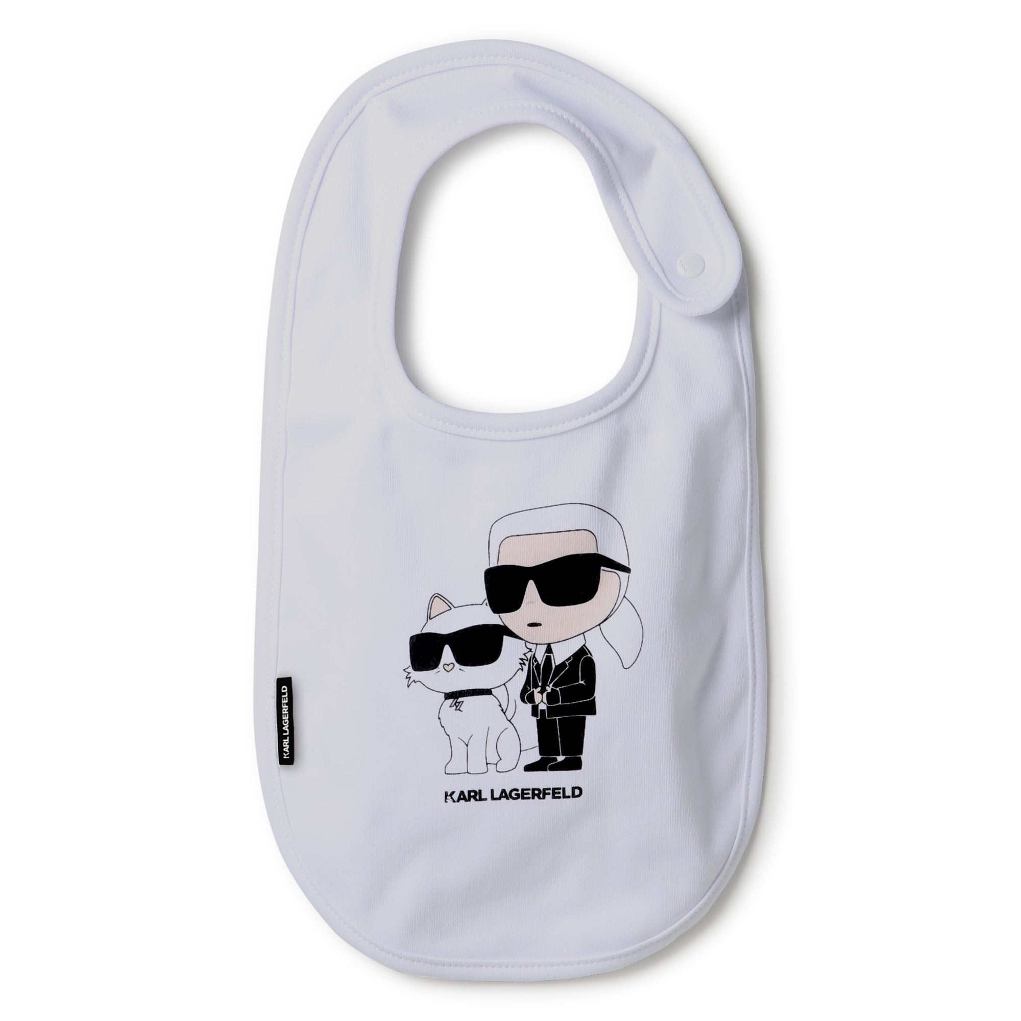 Set of 3 Cotton Baby Bibs with Printed Motifs Karl Lagerfeld Kids