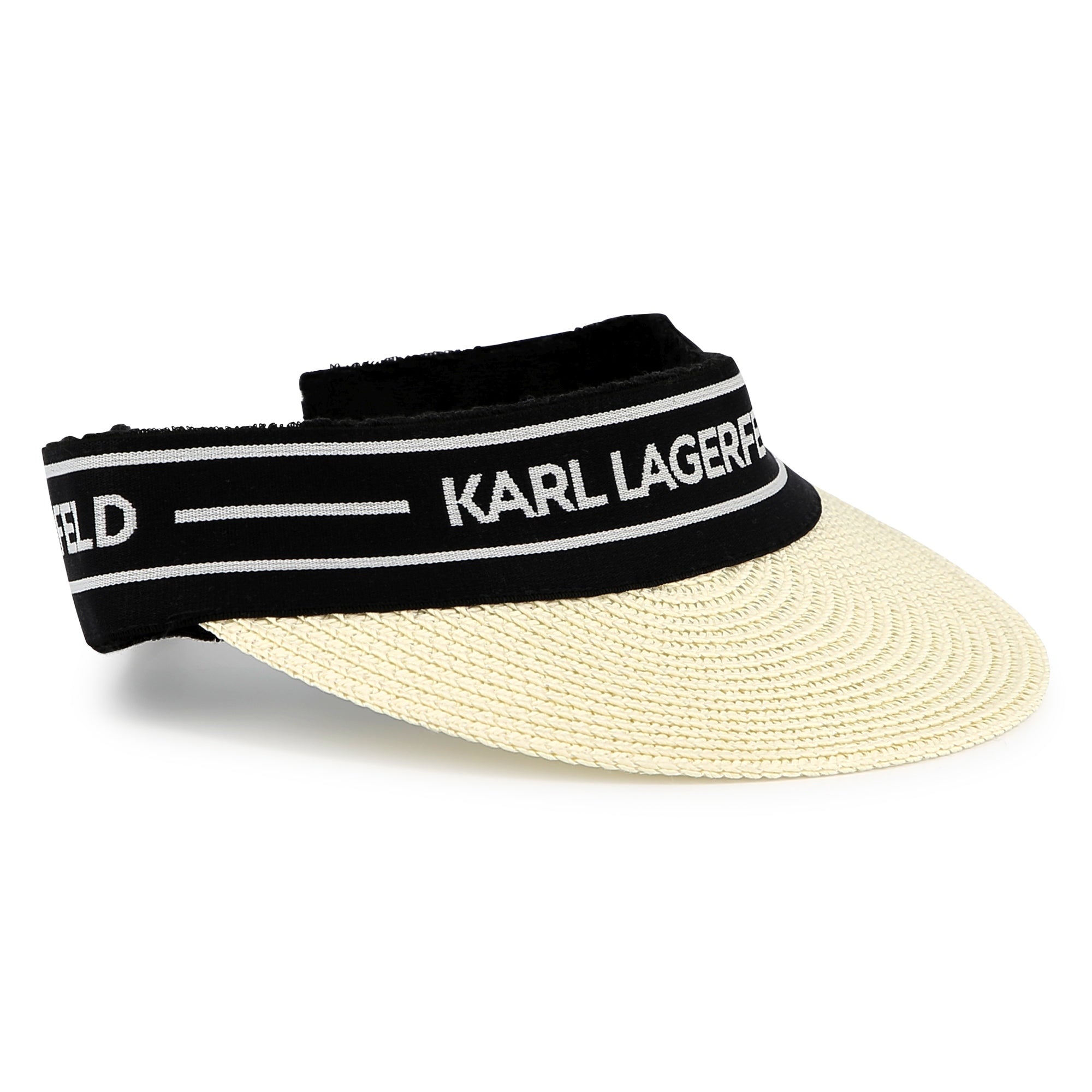 Logo-Trim Straw Visor Karl Lagerfeld Kids