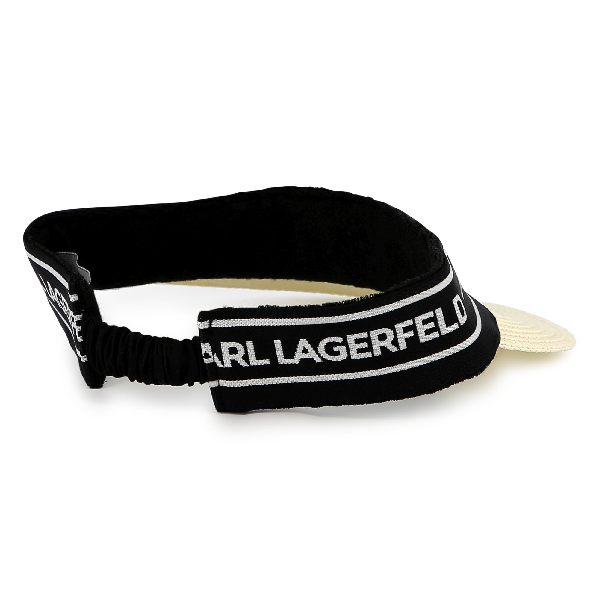 Logo-Trim Straw Visor Karl Lagerfeld Kids