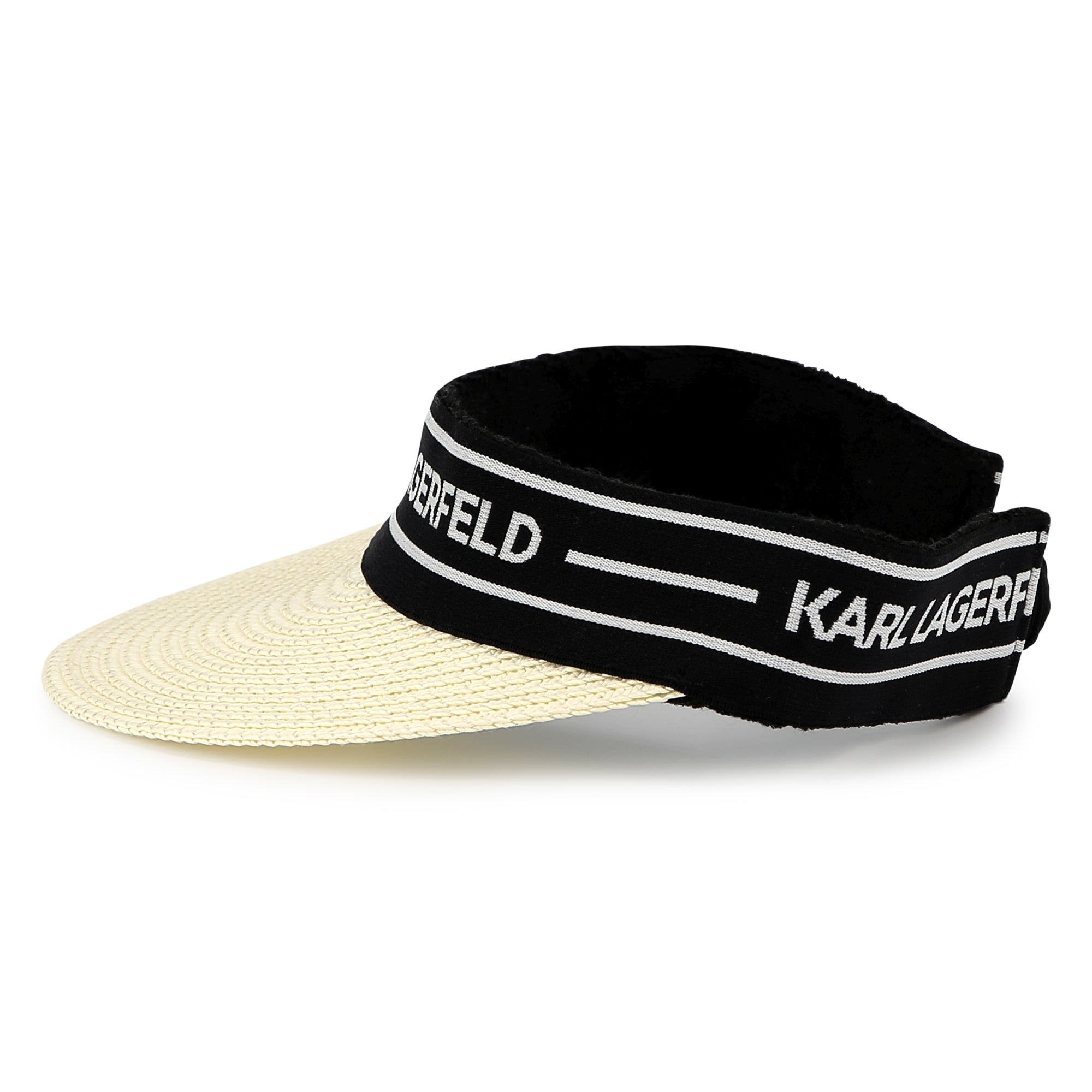 Logo-Trim Straw Visor Karl Lagerfeld Kids