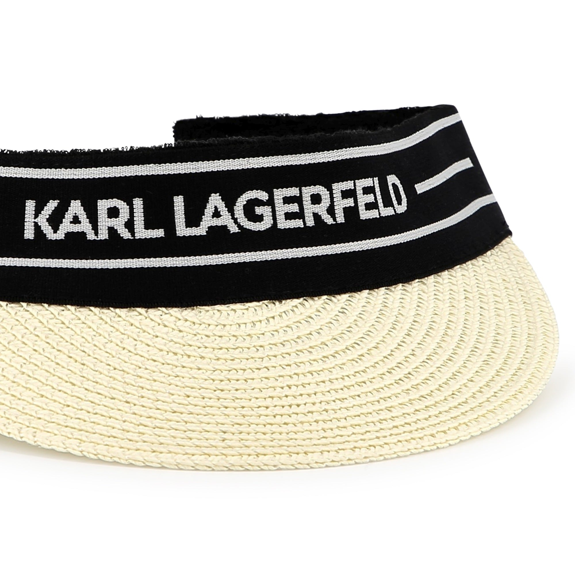 Logo-Trim Straw Visor Karl Lagerfeld Kids