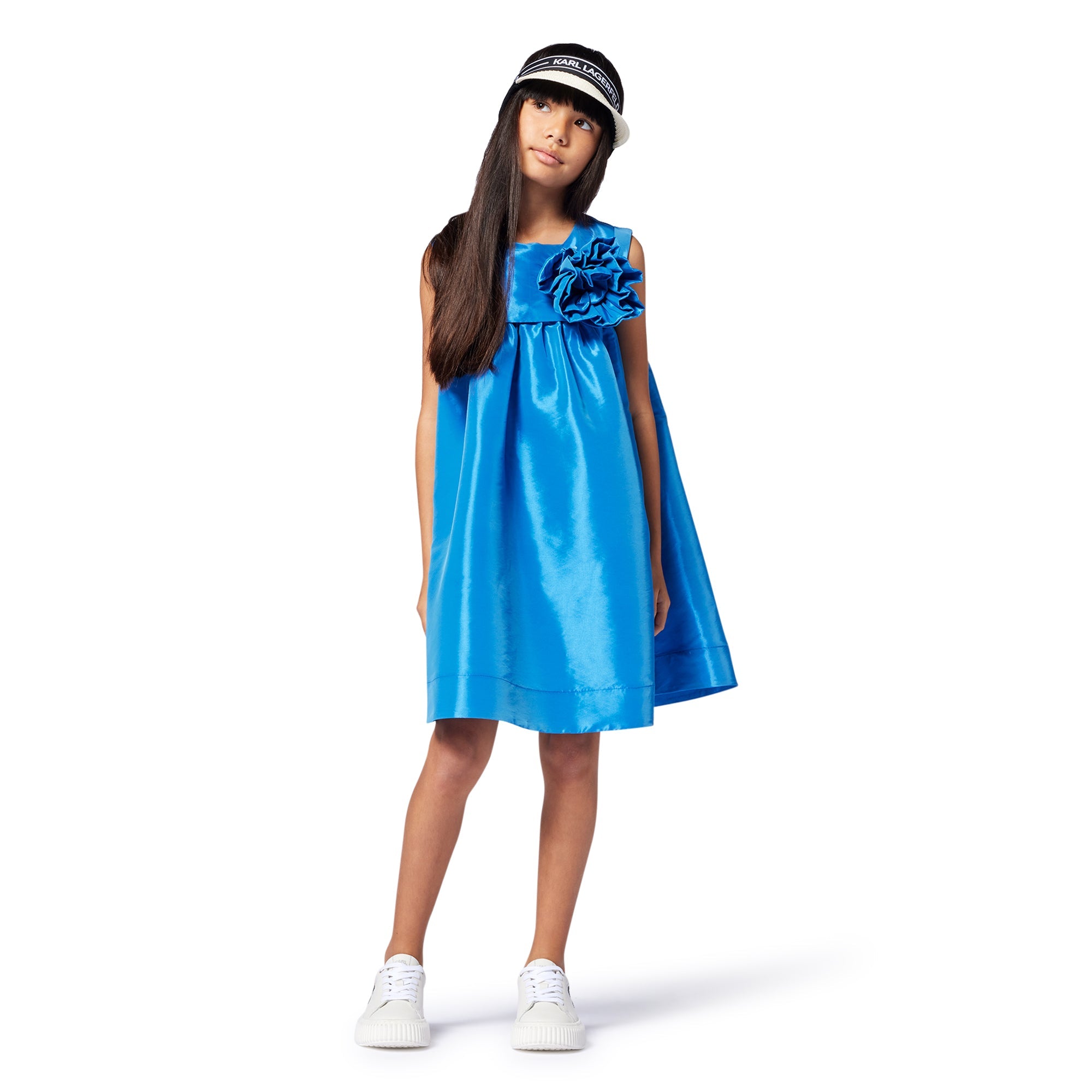 Logo-Trim Straw Visor Karl Lagerfeld Kids