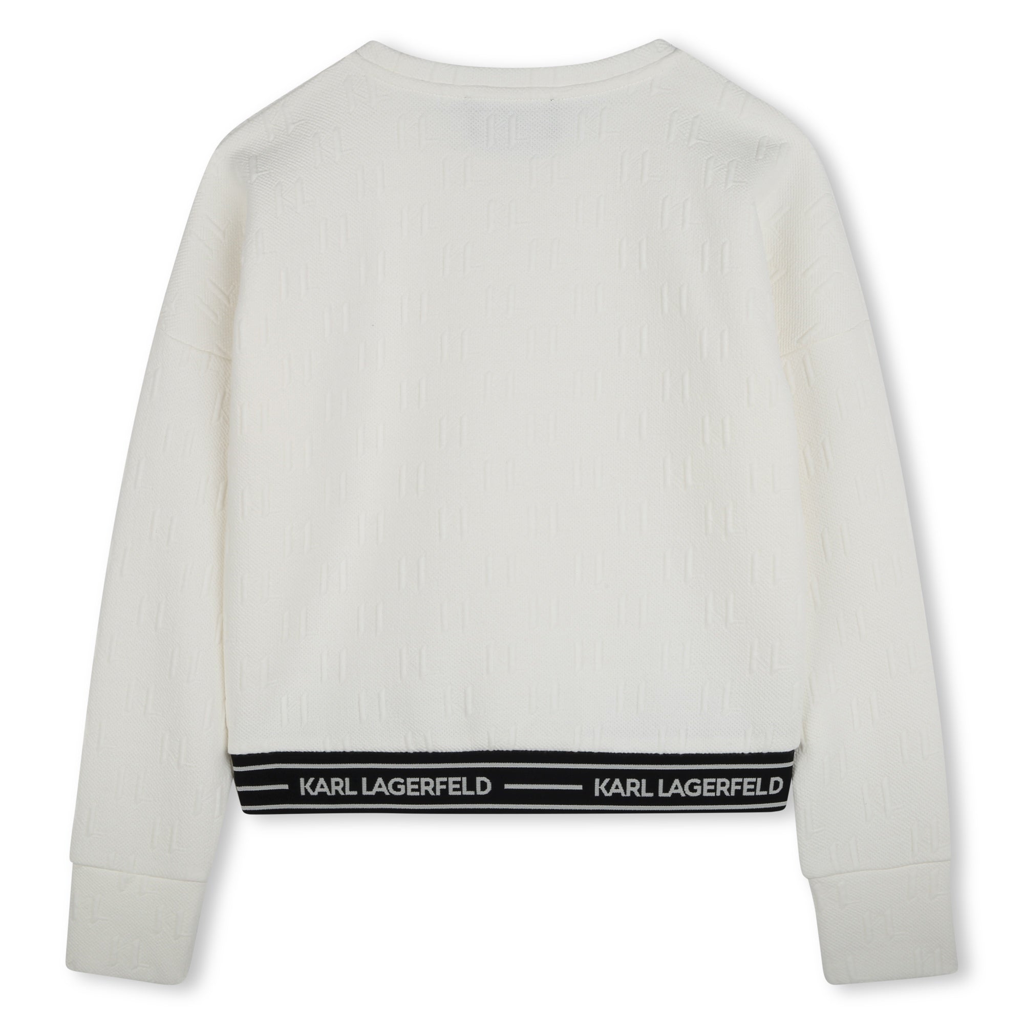 Textured Sweatshirt with Logo Hem Karl Lagerfeld Kids