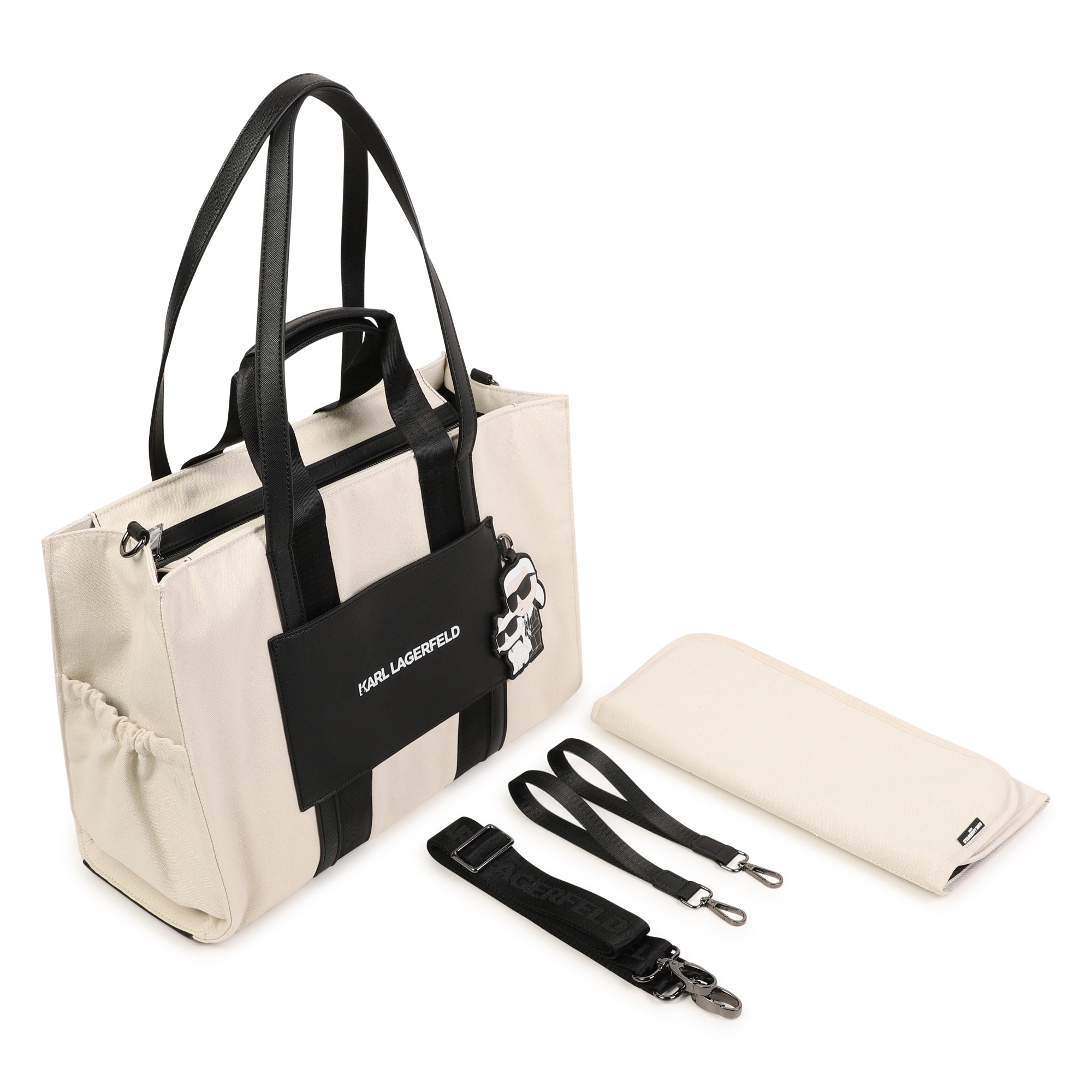 Designer Canvas Changing Bag with Karl & Choupette Badge