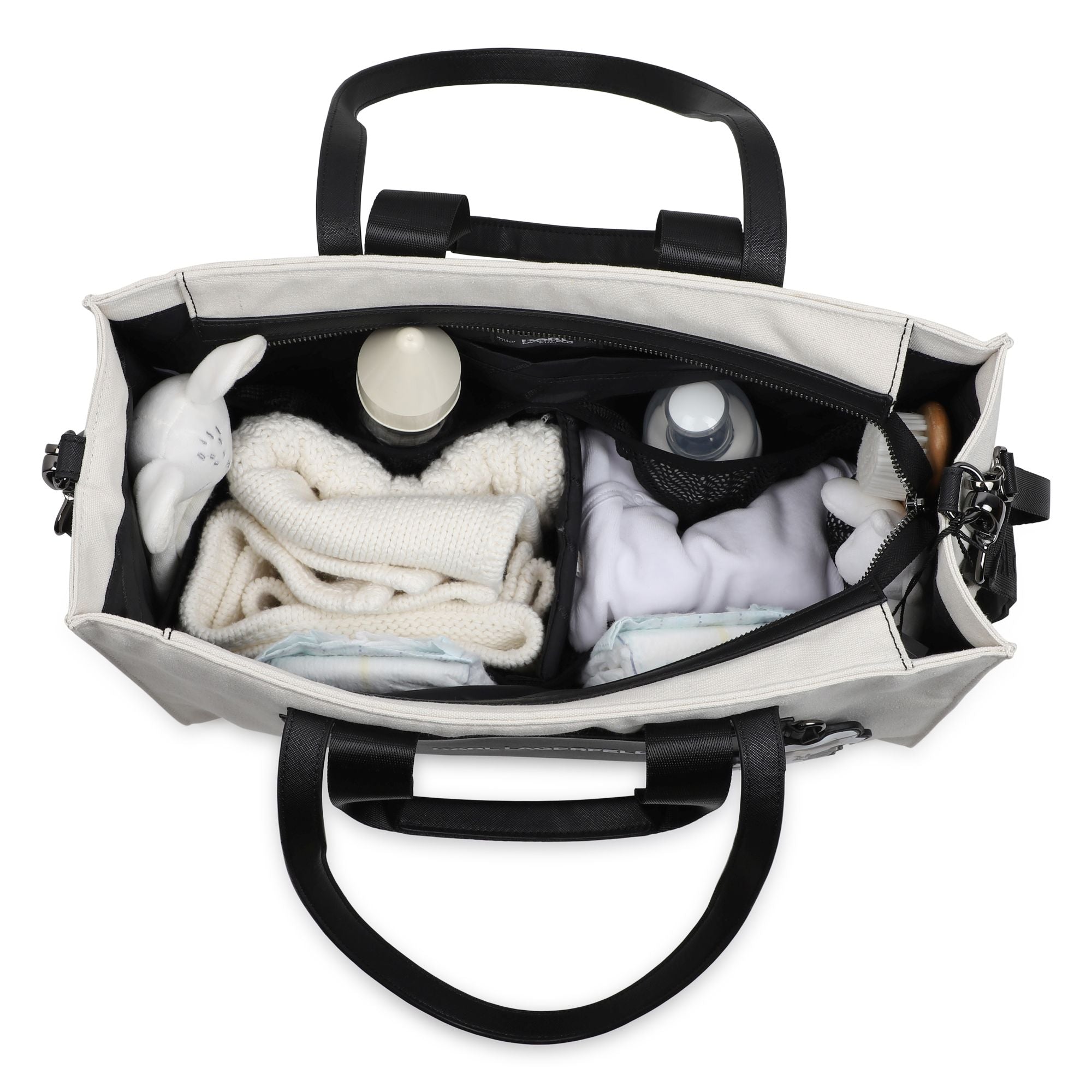 Designer Canvas Changing Bag with Karl & Choupette Badge