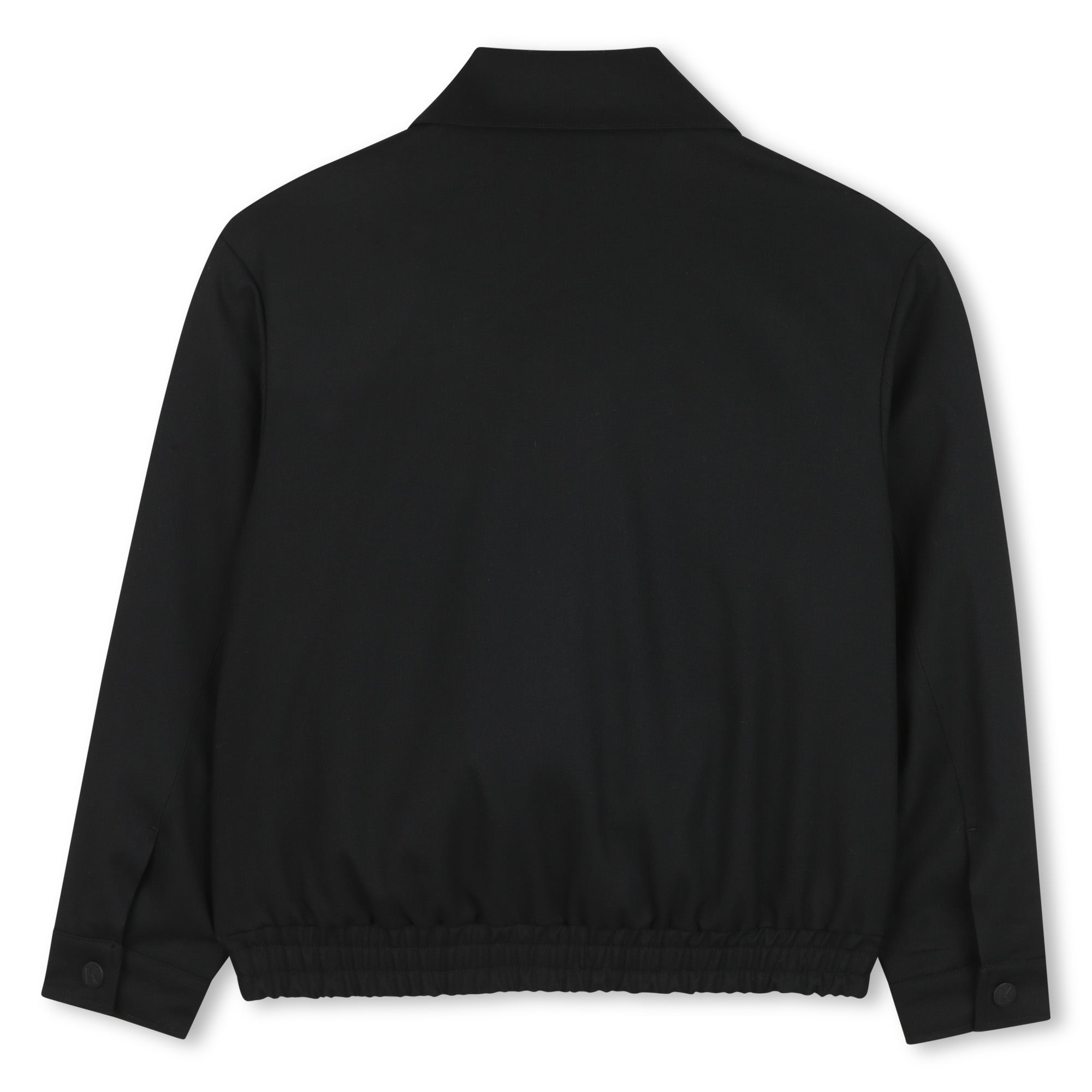 Zip-Up Jacket with Logo Tape Detail, Black
