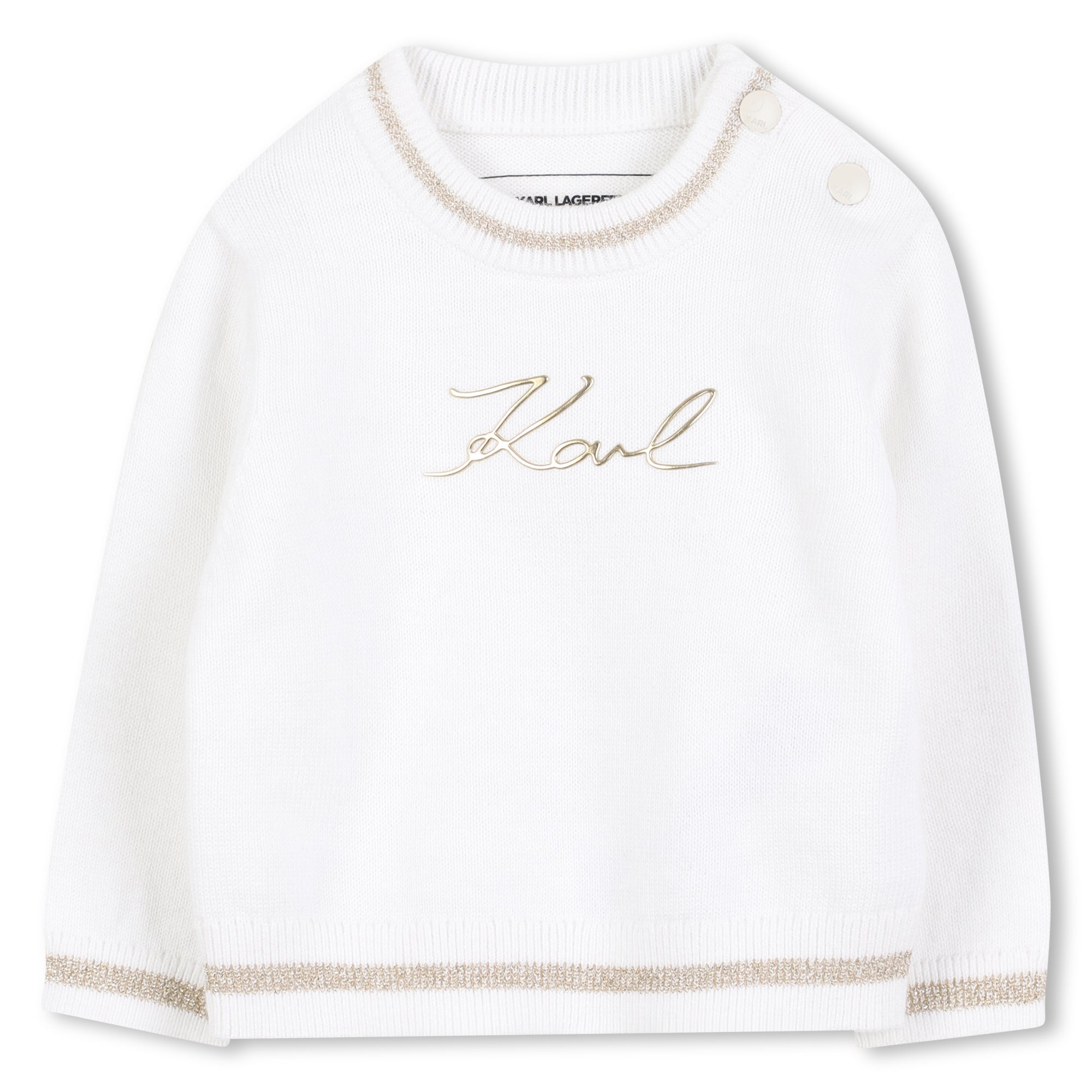 Baby Knitted Sweater and Leggings Set with Gold Signature Detail Karl Lagerfeld Kids