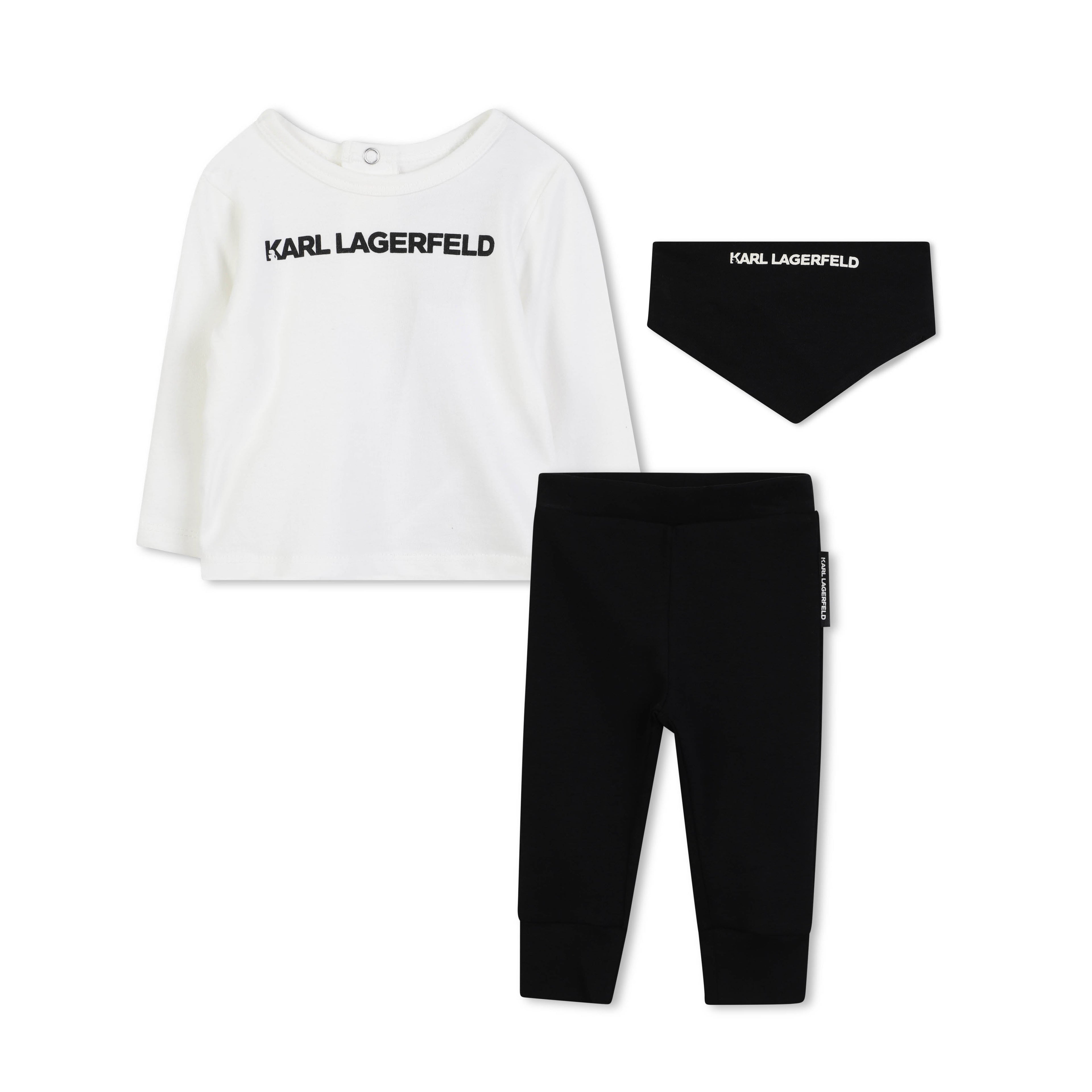 Baby T-Shirt, Leggings and Scarf Gift Set in Organic Cotton Karl Lagerfeld Kids