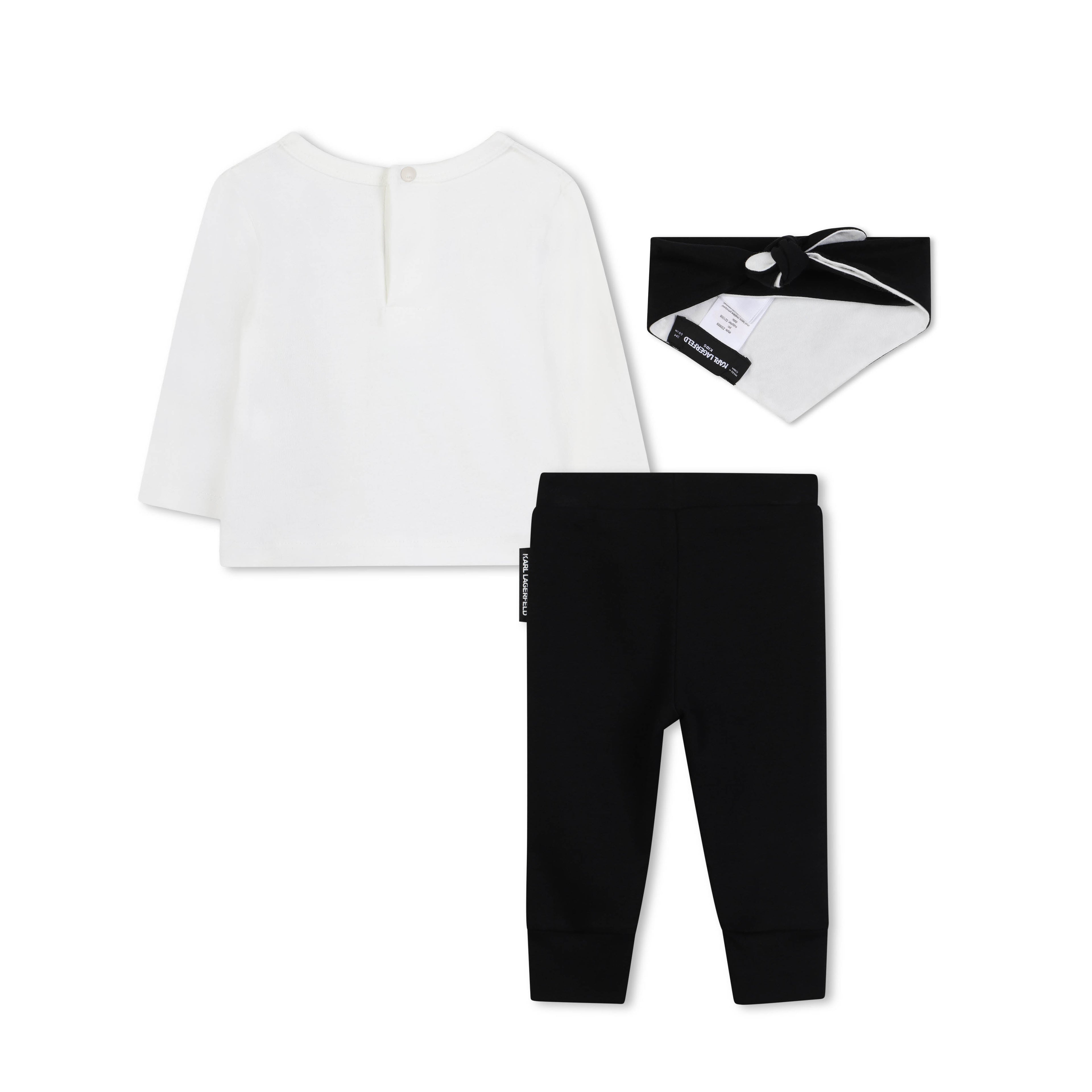 Baby T-Shirt, Leggings and Scarf Gift Set in Organic Cotton Karl Lagerfeld Kids