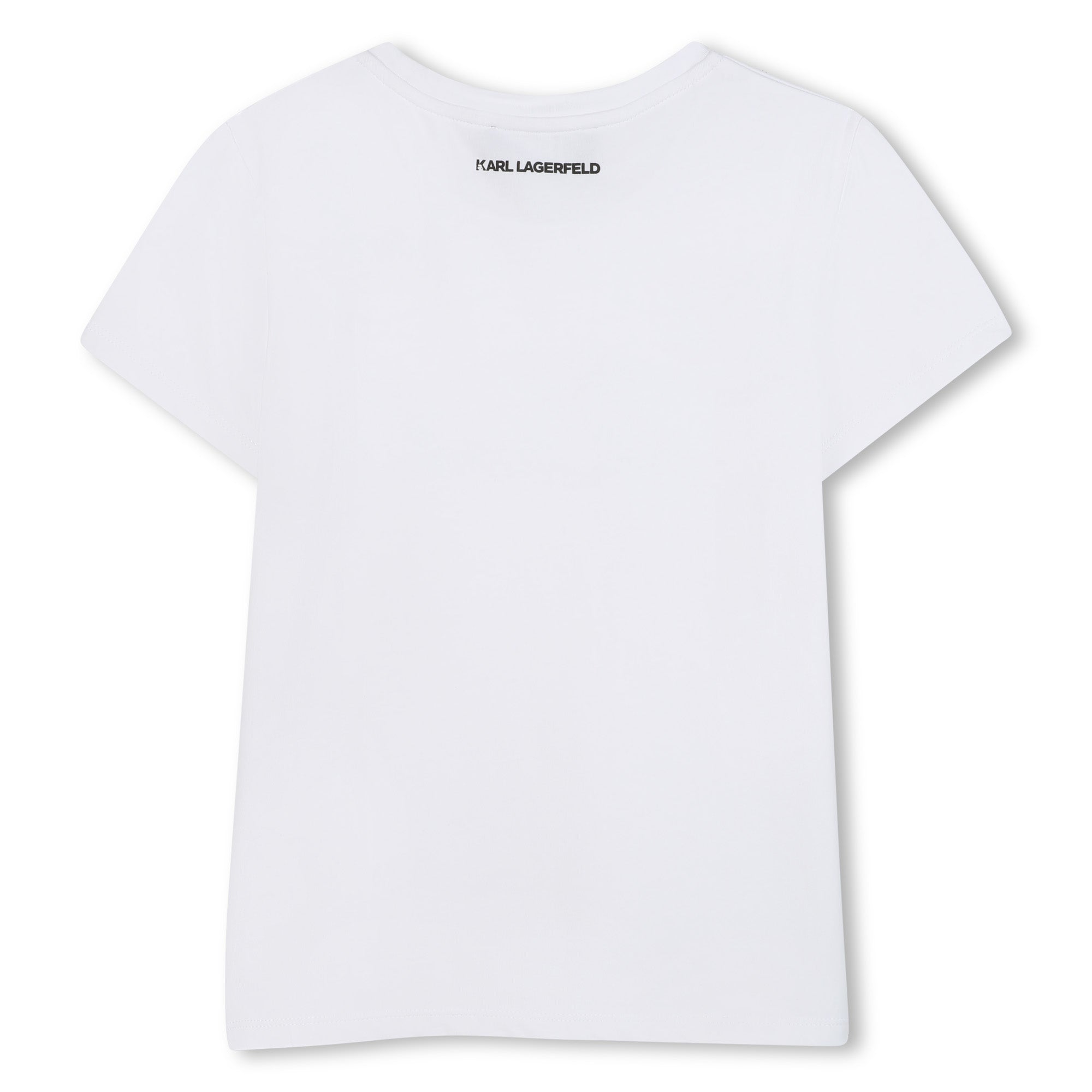 Short Sleeve Logo T-Shirt with Stud Detail, Milk White